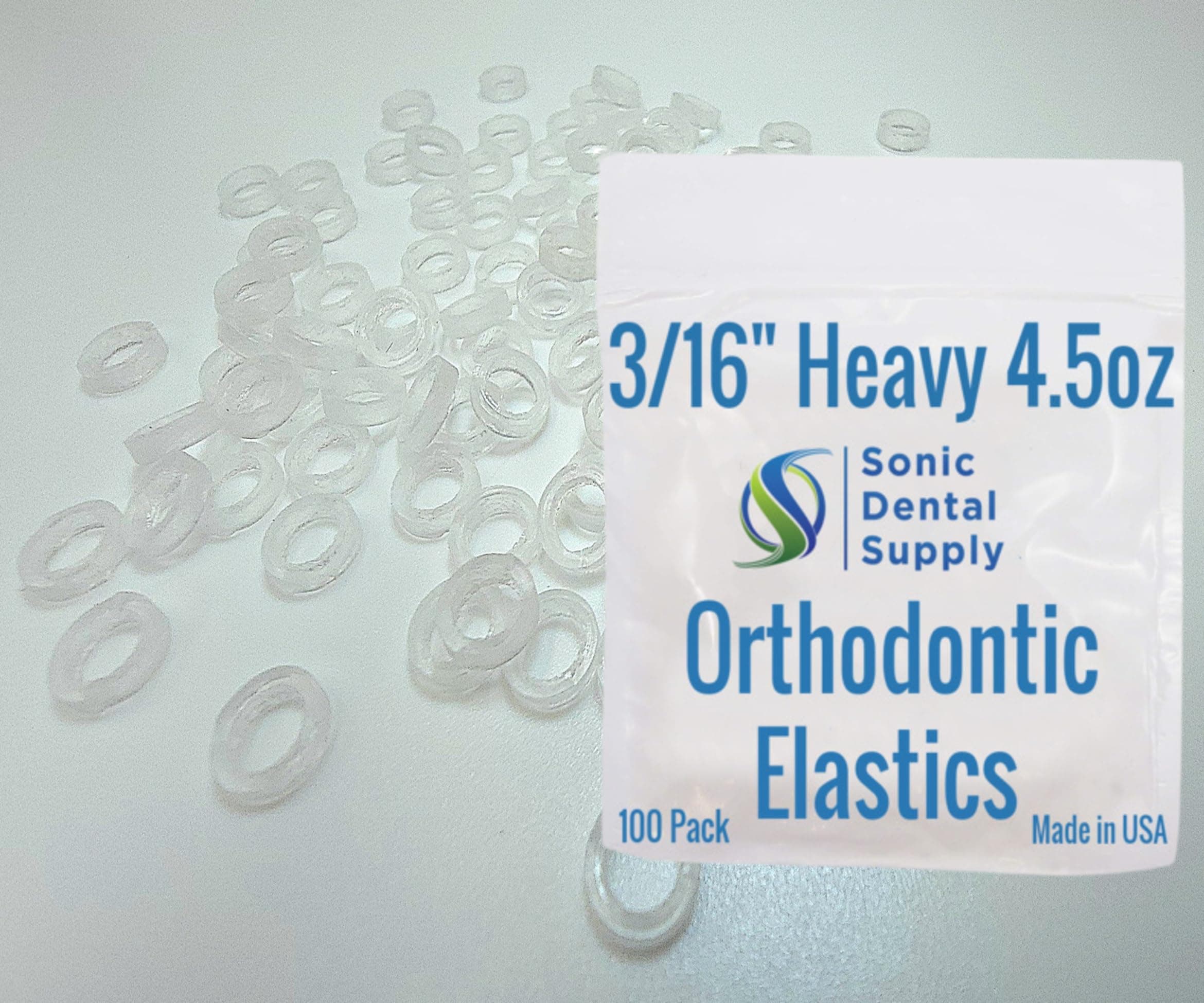 Clear 3/16" 4.5 oz - Orthodontic Elastic - Braces - Rubber Bands