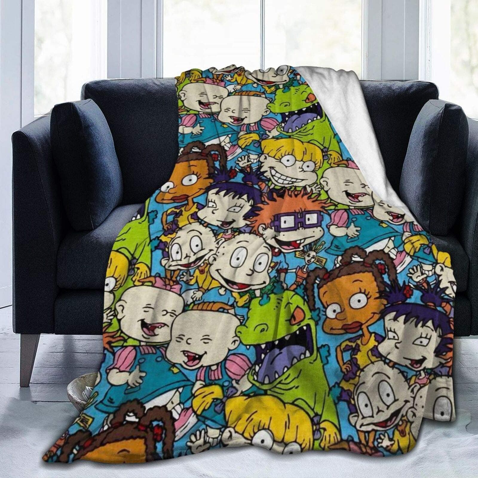 Rugrats Fleece Throw Blanket, Warm Throws for Winter Bedding House Warming Decor 60"x50"