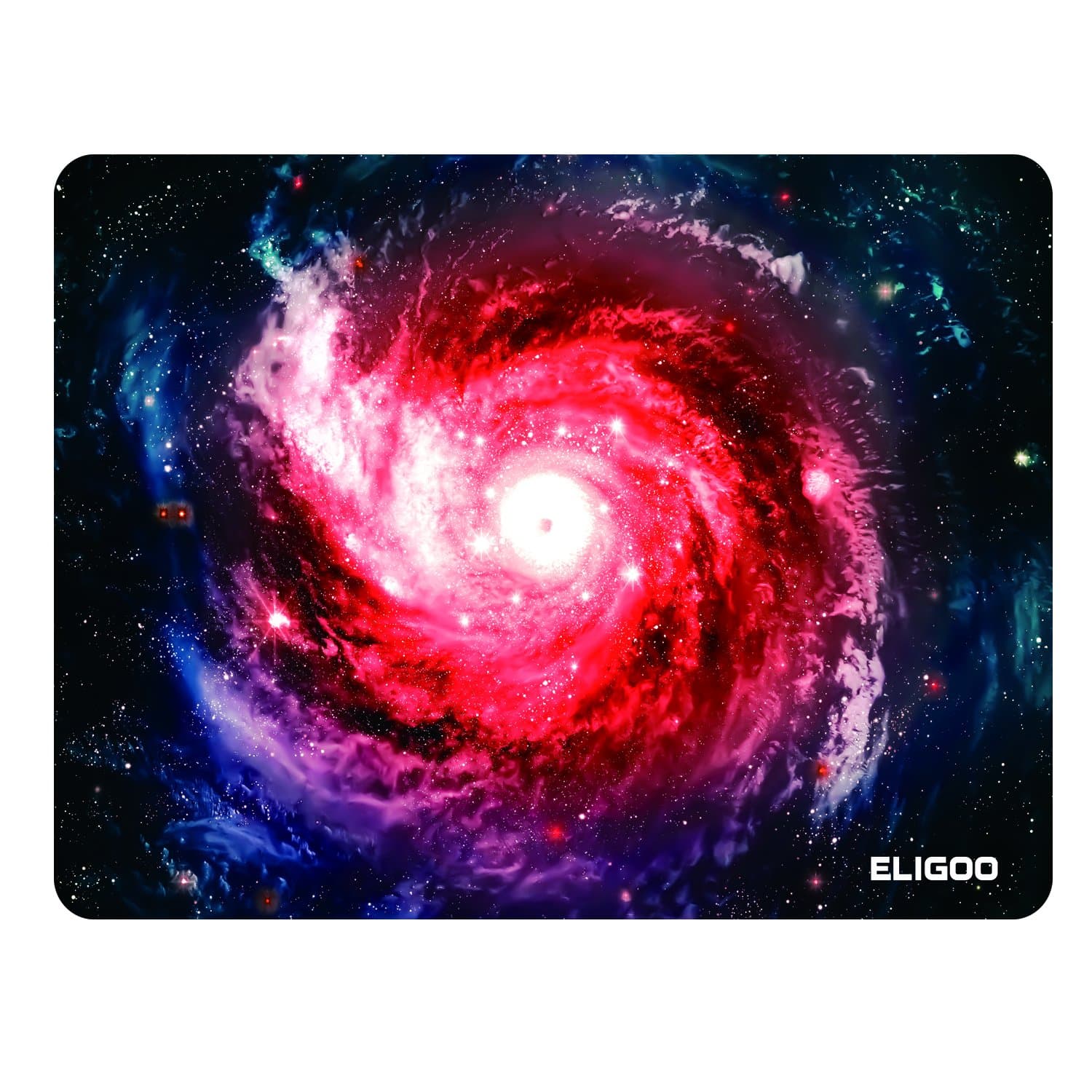 Eligoo Mouse Pad Gaming Office Star Space Galaxy Red Swirl - 3mm Thickness Rubber Base