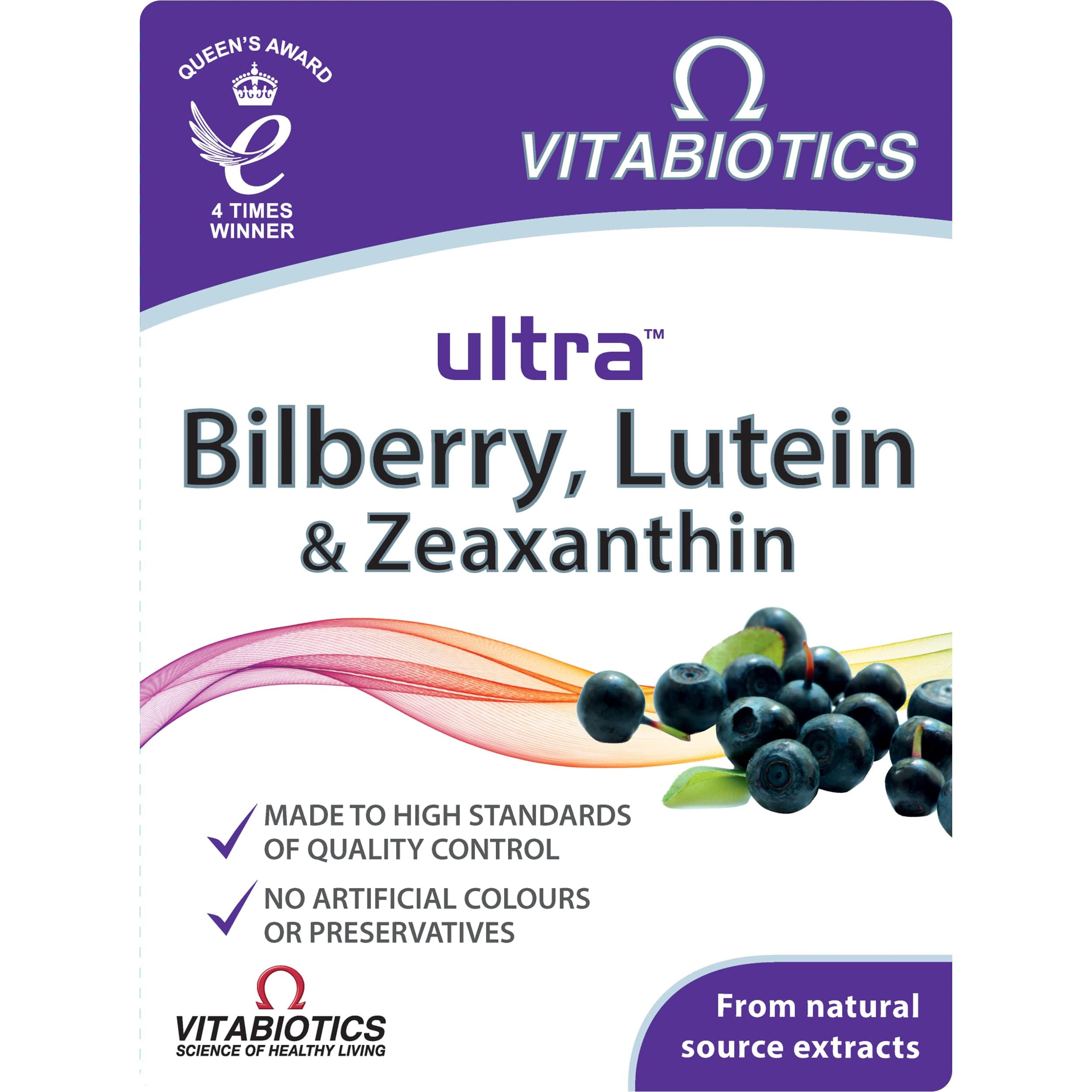 Bilberry, Lutein and Zeaxanthin Tablets