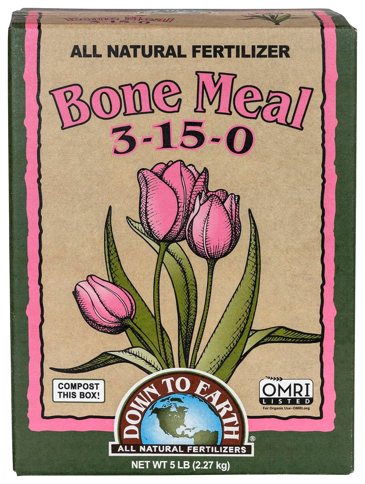 Organic Bone Meal Fertilizer 3-15-0, 5 lb