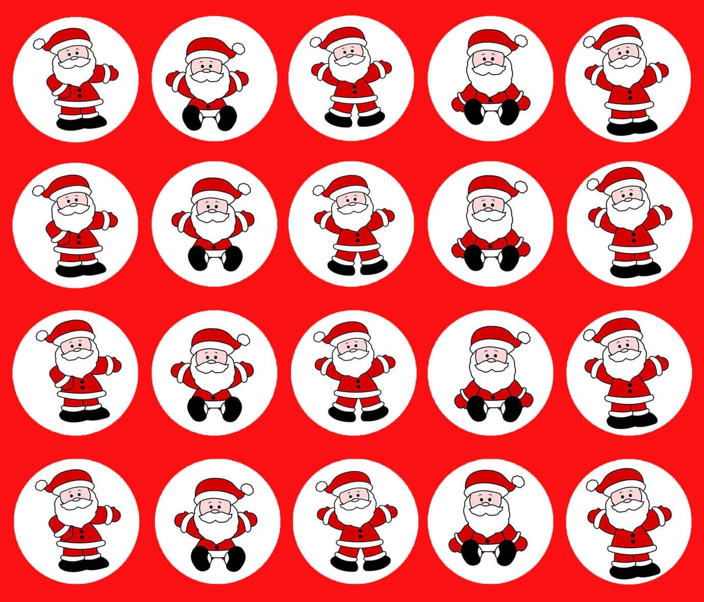 30 x CHRISTMAS Santa Claus CupCake Toppers Edible Rice Paper 1.5" image 4