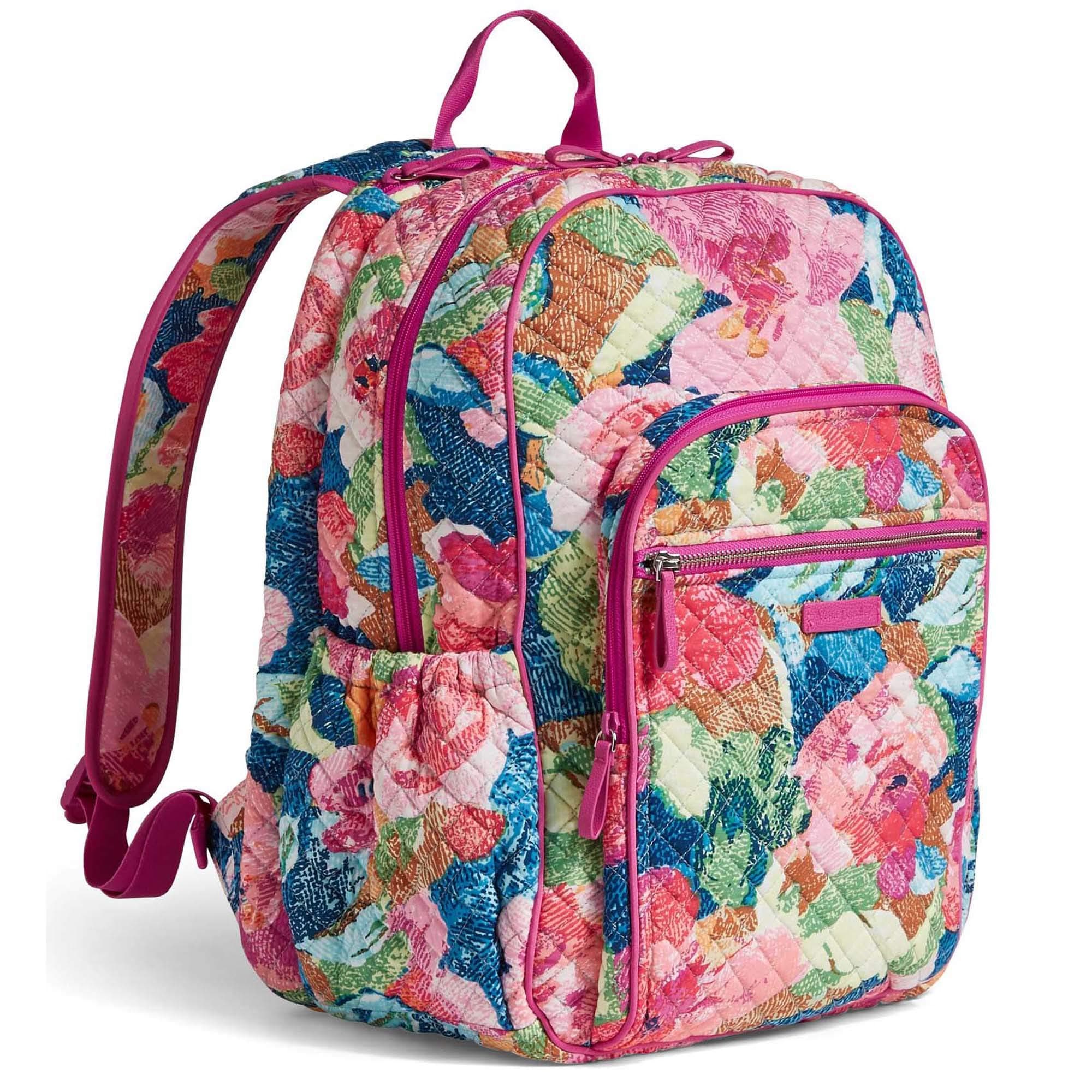 Signature Cotton Iconic Campus Backpack, Pink/Superbloom