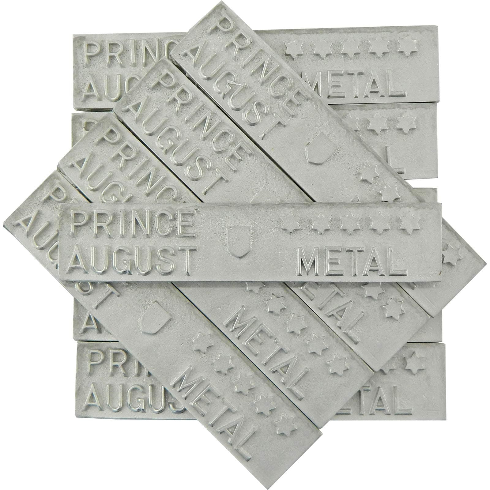 Prince August '5-Star' Pewter Metal 10x Ingots 800 Grams for Casting Miniatures and Jewellery PA2101