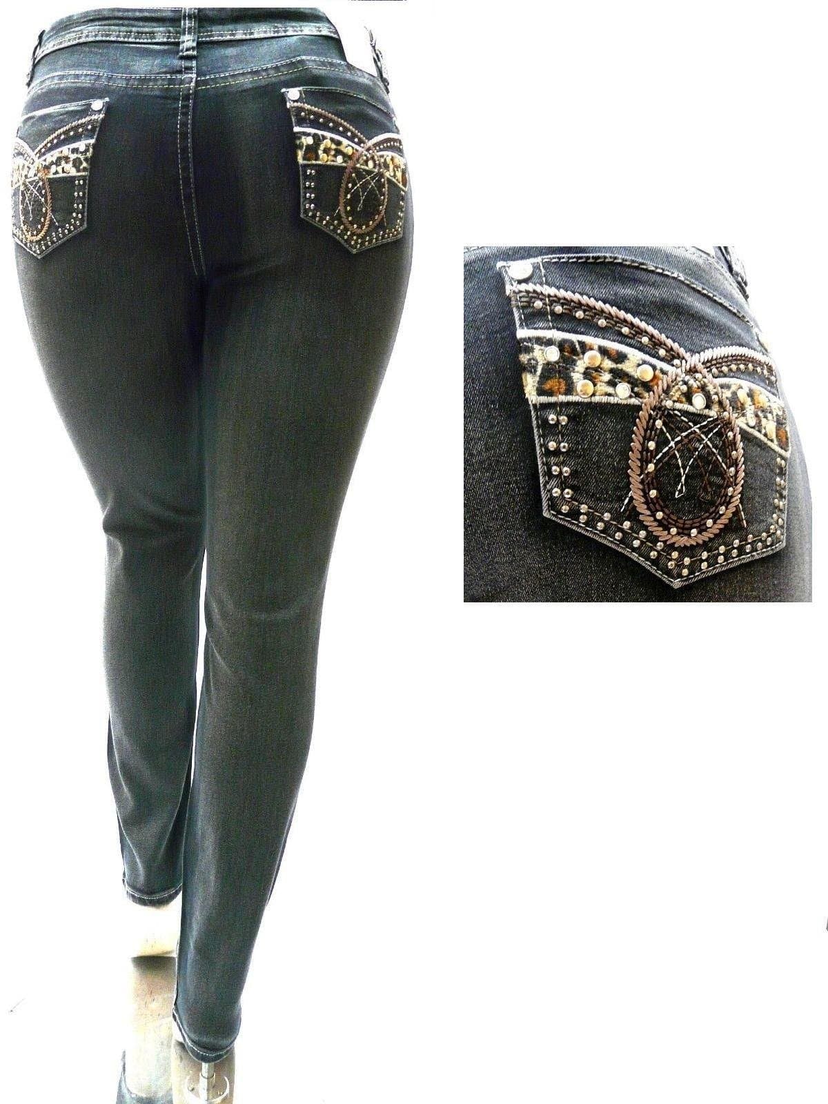 NEW DB Stretch BLACK DENIM JEANS HIGH WAIST WOMENS PLUS SIZE SKINNY LEG 39109MS