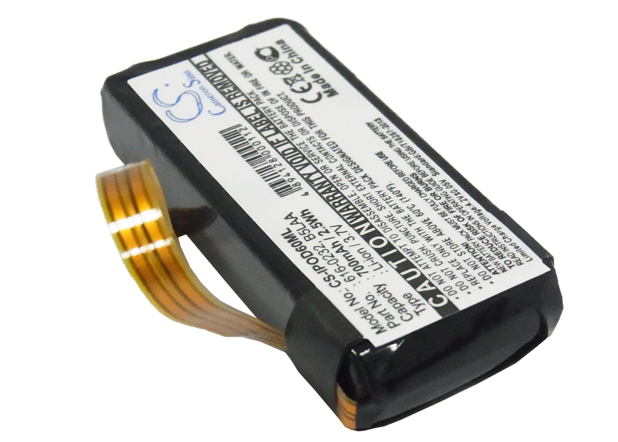 Battery for Apple iPod Classic 120GB, iPod Classic 160GB, iPod Video 60G Replacement for P/N 616-0232, 696-0106, B5LAA, B6DAH