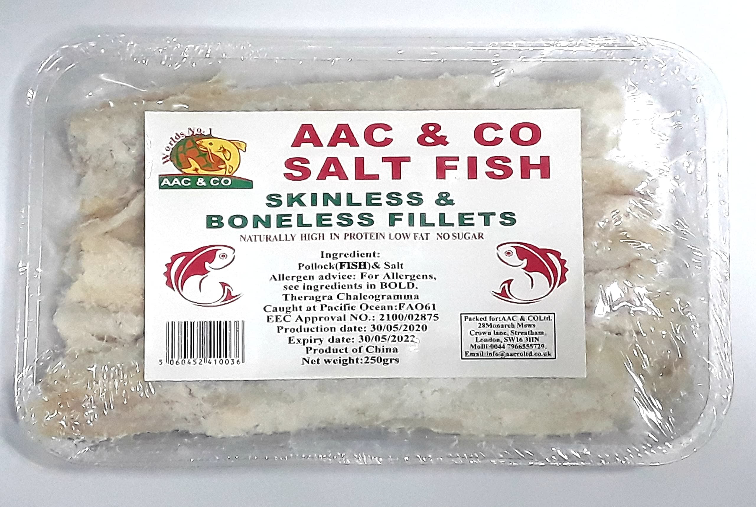 AAC & CO Salt Fish Skinless & Boneless Fillets 250G (2)