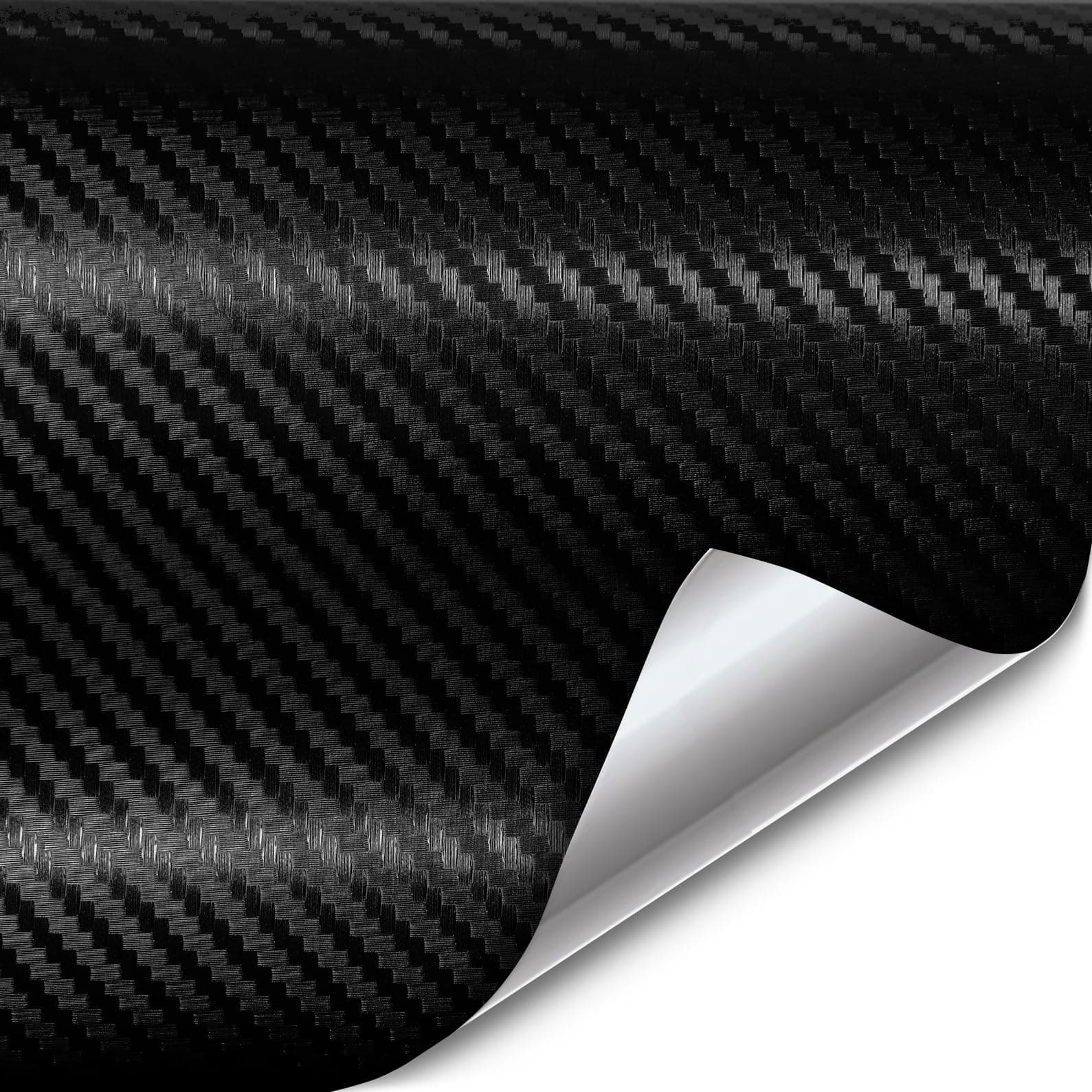 XPO Black Carbon Fiber Car Wrap Vinyl Roll Featuring Air Release Technology (50ft x 5ft)