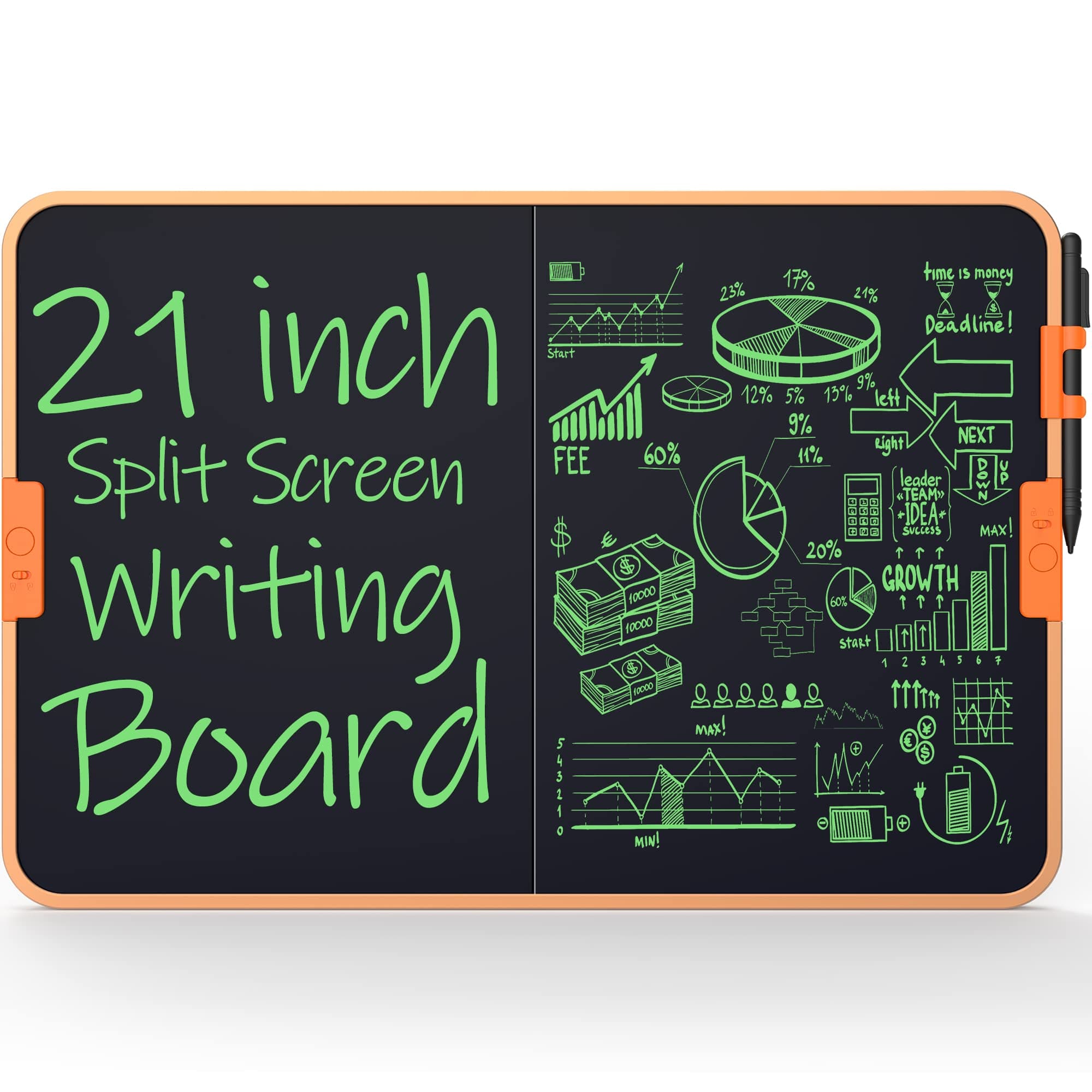 TUGAU 21inch LCD Dual Screen Writing Tablet,Writing Board for Adults and 3+ Kids,Drawing Writing Scribble Boards, Drawing Tablet for Educational Learning Tool, Suitable for Office Communication Tool