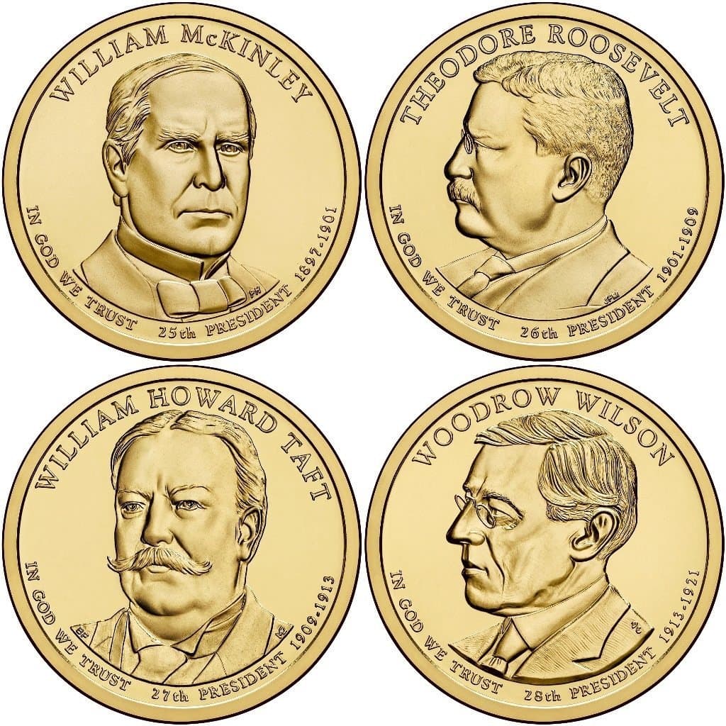 2013 - D Presidential Dollar 4 Coin Set