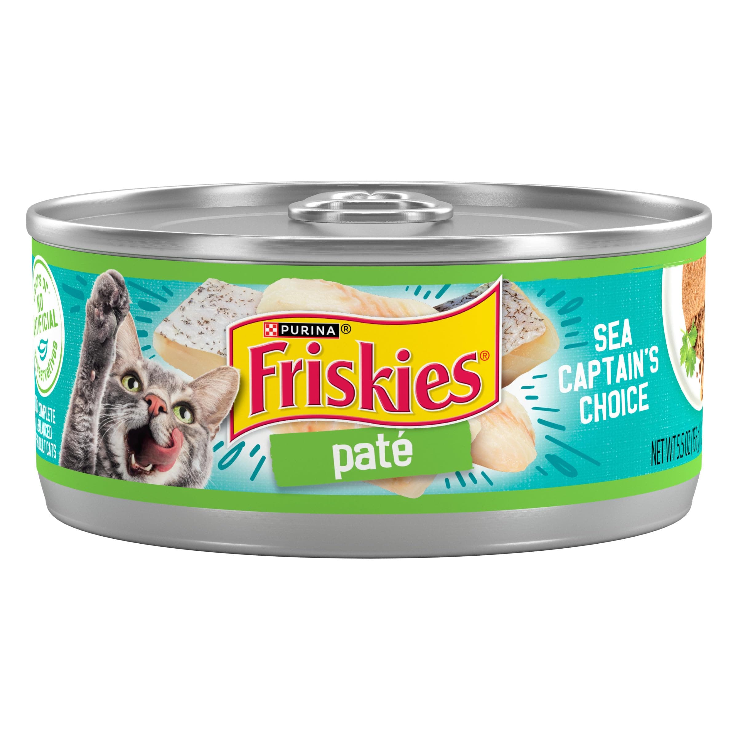 Friskies Wet Cat Food, Classic Pate, Sea Captians Choice, 5.5-Ounce Can, Pack Of 24