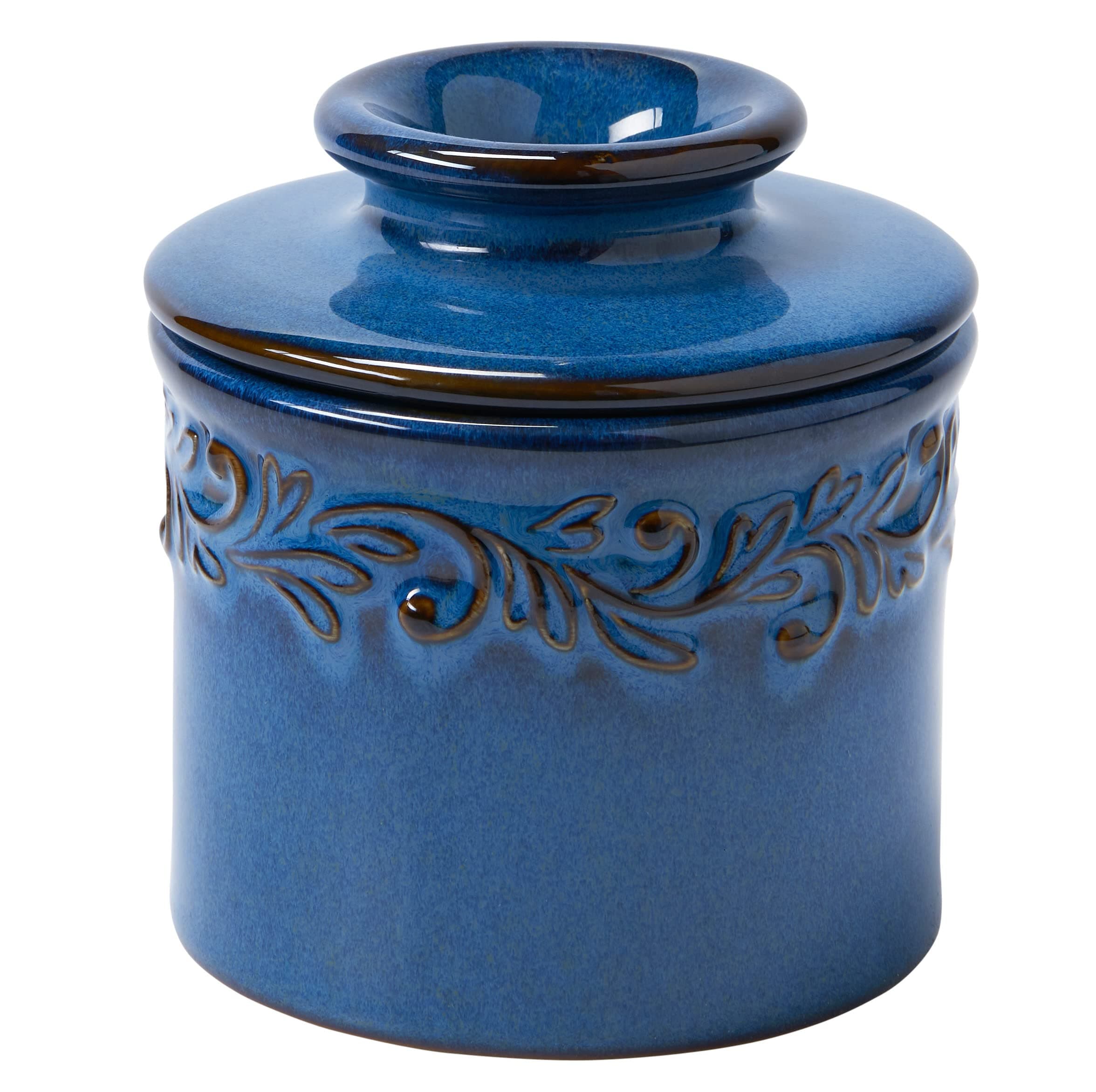 The Original Butter Bell crock, Antique Collection, Denim Blue - Reactive Glaze