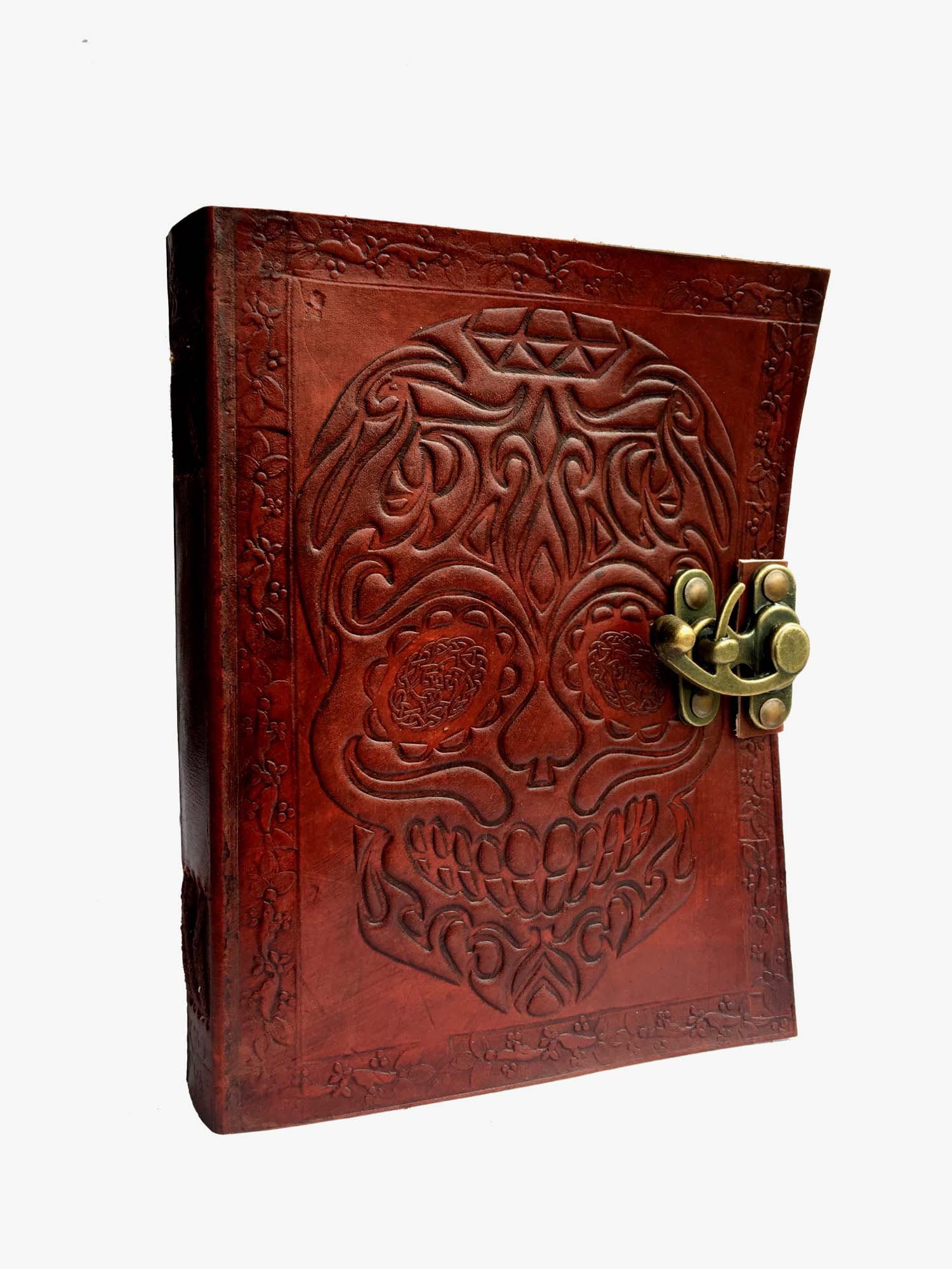 Genuine Handmade Skull Leather Journal Notebook Blank Book Office Product
