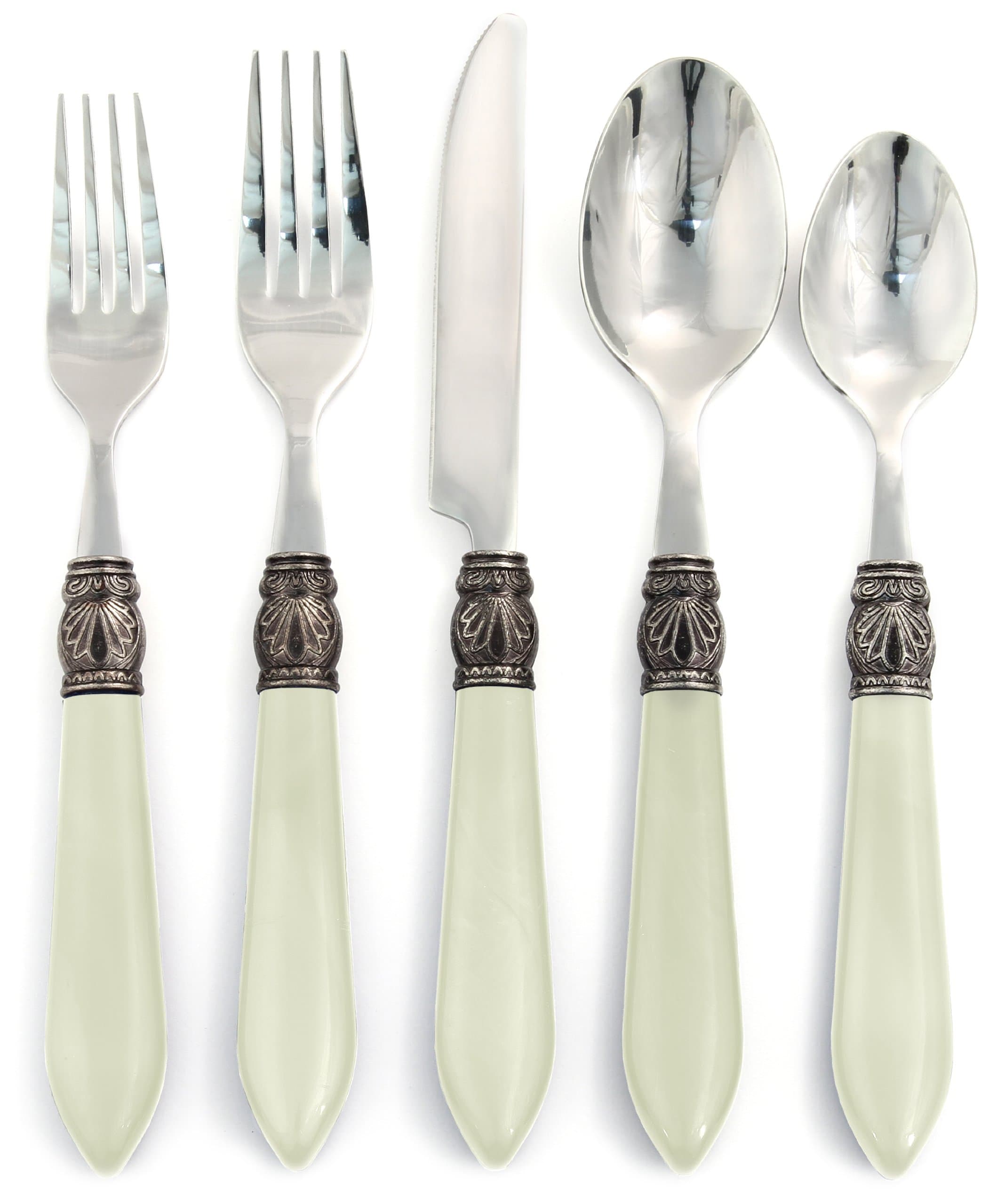 Hampton Signature â€“ Sophia â€“ 20 Piece Flatware Set, Service for 4 â€“ White