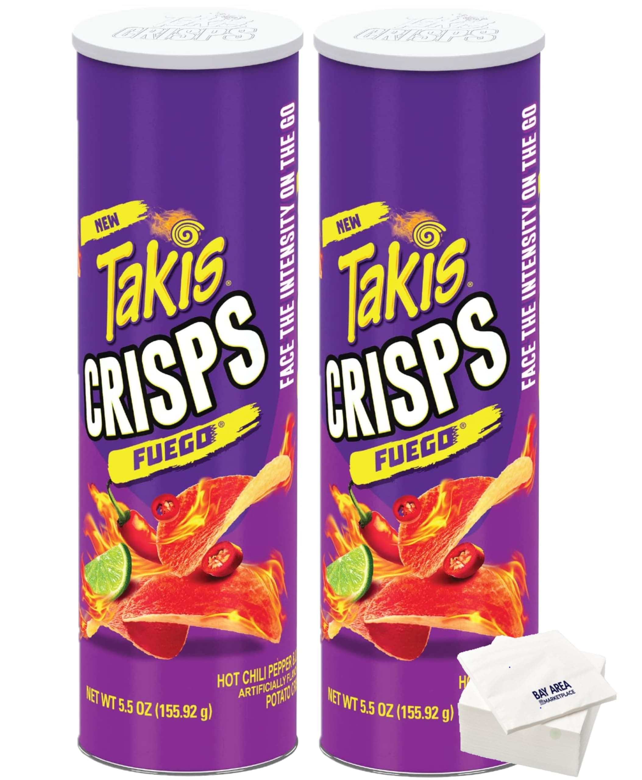 Bay Area Marketplace Takis Crisps, Fuego Potato Crisps, 5.5oz Cans, Pack of 2