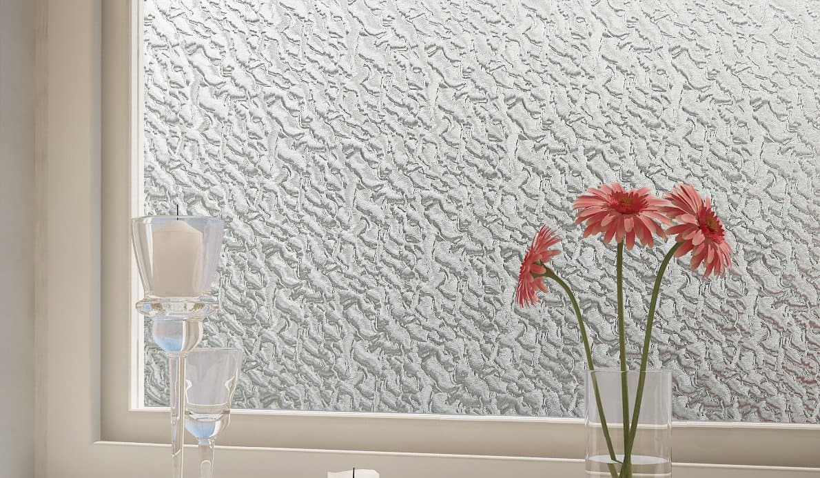 Adhesive Free Privacy Window Film, Ripple Glass Pattern, 36" Wide (36" x 36" Roll)