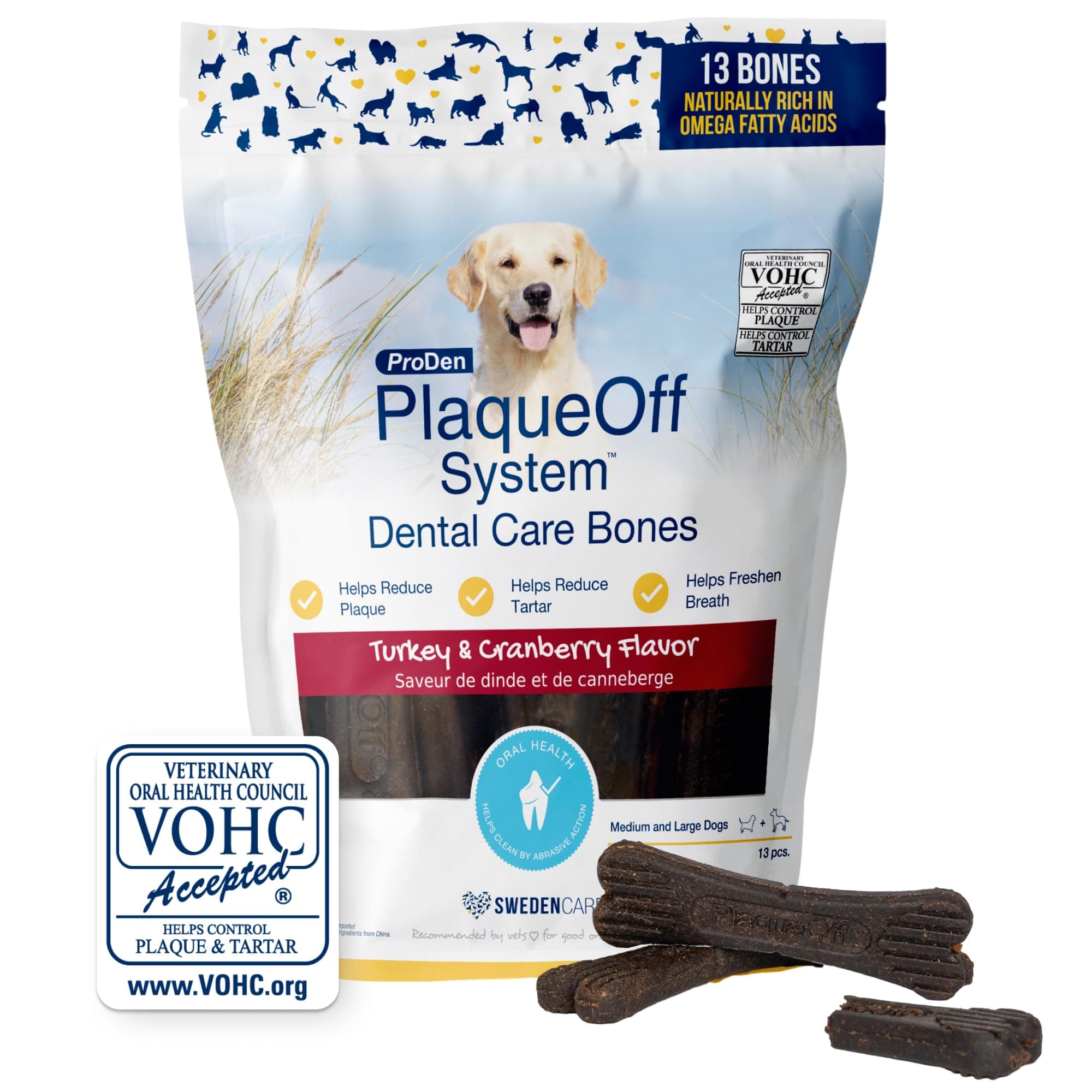 ProDen PlaqueOff Dental Bones Turkey & Cranberry Flavor 17 ounce