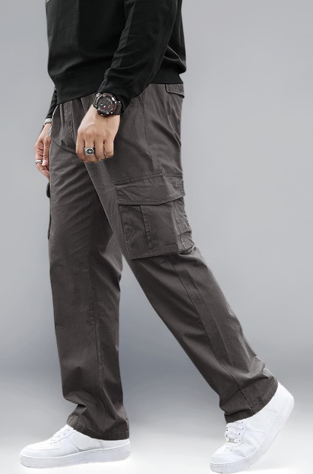Men's Regular Fit Low Rise Cargos Trousers | Cargo Track Pant | Loose Fit | Regular Trouser | Treck Pant's with Multiple Pockets (Available in Plus Size)