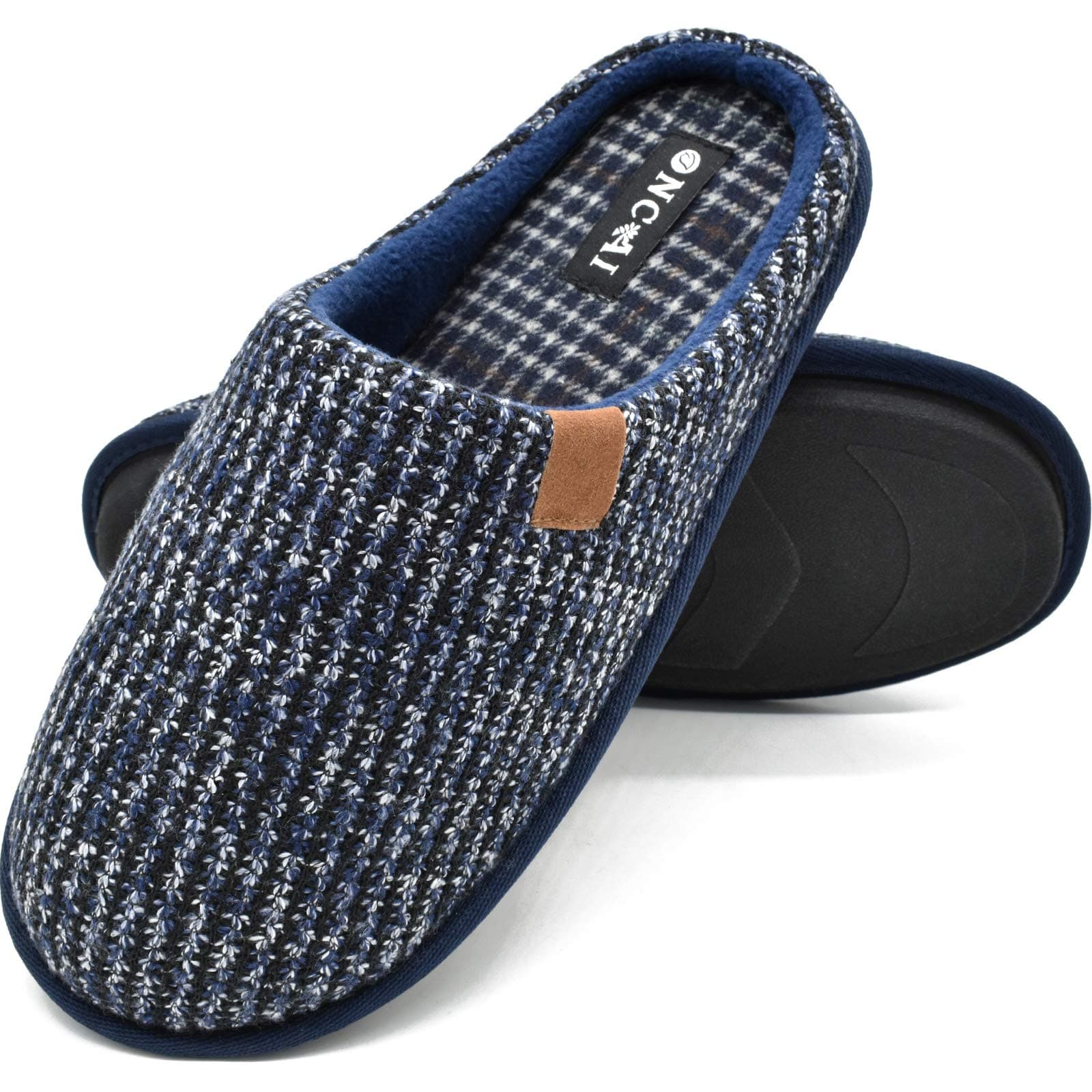 Sponsored Ad - Men's House Slippers Memory Foam Slip-On Warm Cozy Scuff Home Bedroom Shoes with Indoor/Outdoor Rubber Soles US Size 7-15