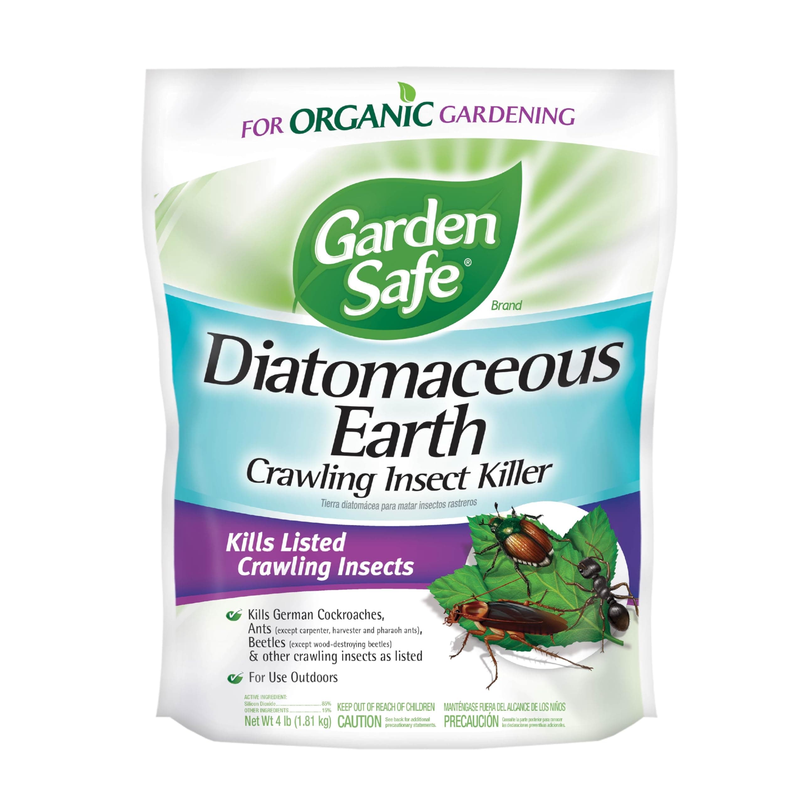 Garden Safe Crawling Insect Killer containing Diatomaceous Earth, 4-Pound, HG-93186