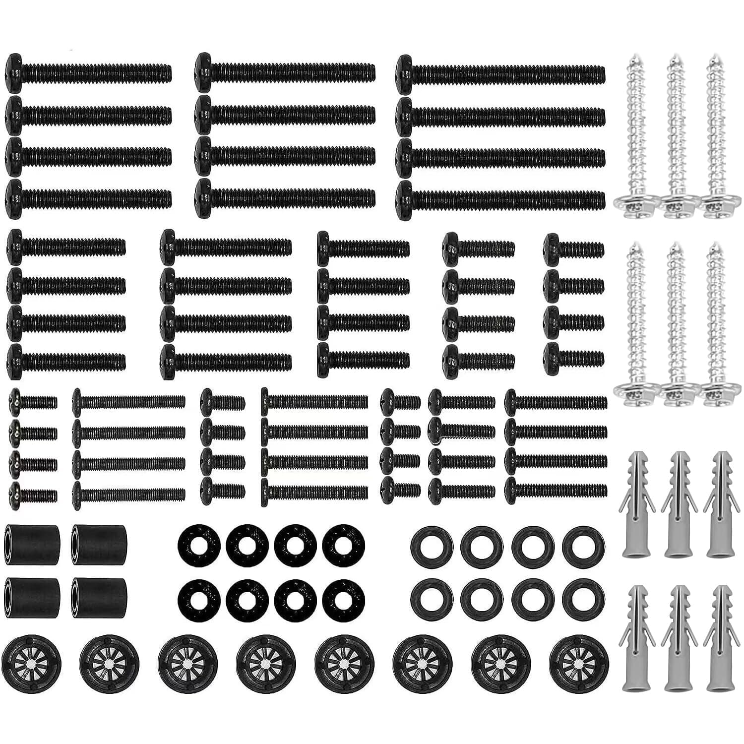 Suptek Universal TV Installation Hardware Kit Includes M4 M5 M6 M8 TV Sets Screws and Spacers for Most TVs Up to 80"/204cm YF-UVSP