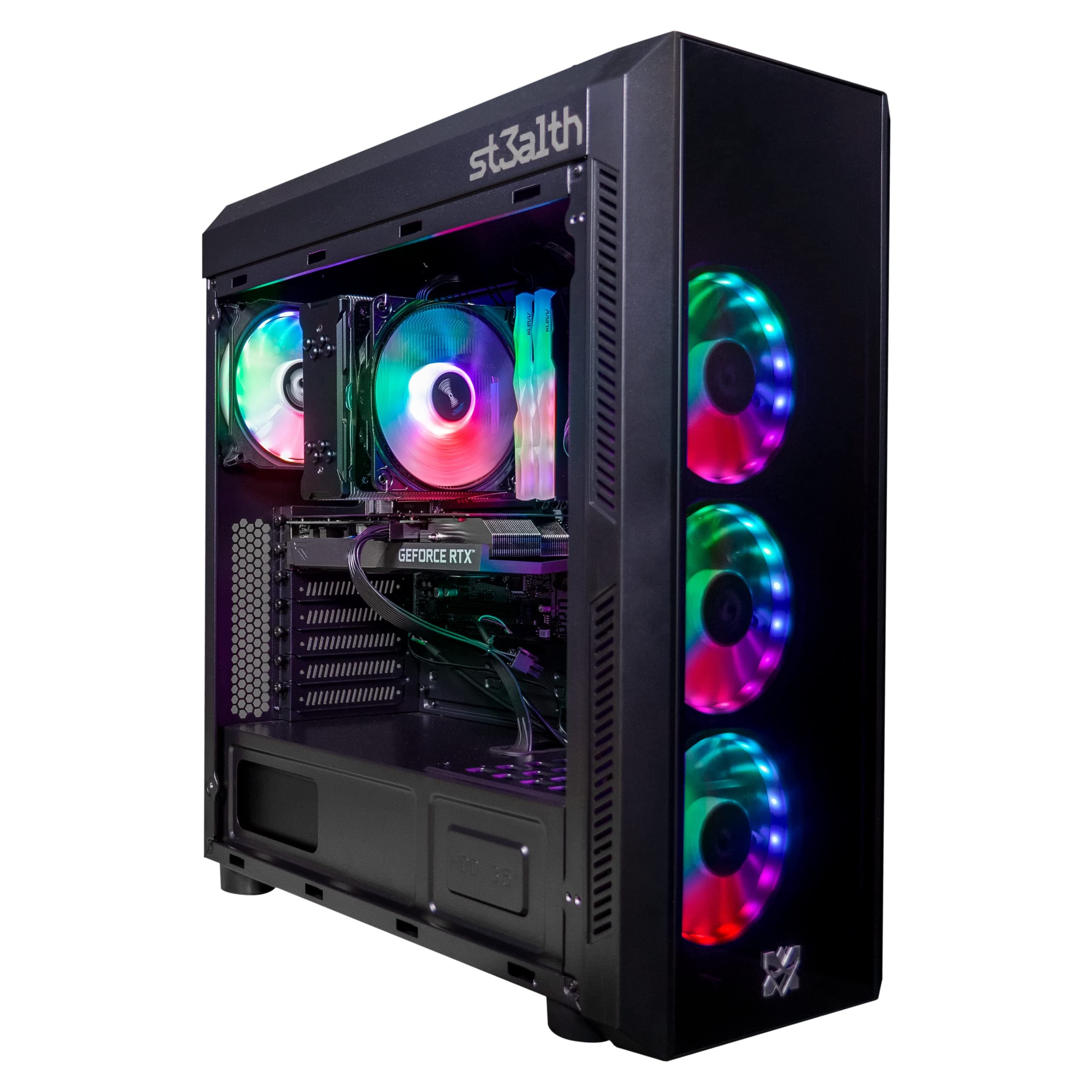ST3ALTH RAPTR Gaming Desktop PC Intel Core i5 12400F, B660M PRO Motherboard, 16GB DDR4 3600MHz RAM, 512GB M.2 NVMe SSD, Windows 10 64 bit With Free Personalization, Black