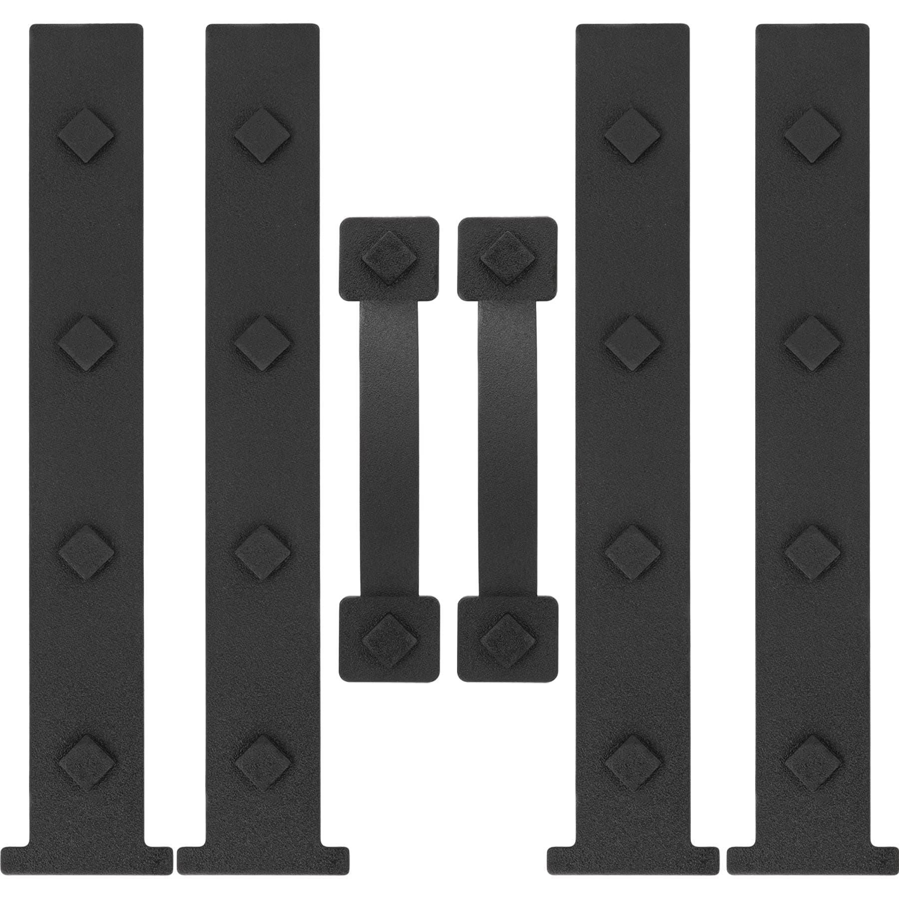 Garage Door Magnetic Decorative Hardware, 6 Pieces Rectangle Garage Door Magnets Accents Curb Appeal Faux Hinges and Handles Garage Door Decor Hardware Kit, Black(4 Hinges+2 Handles)