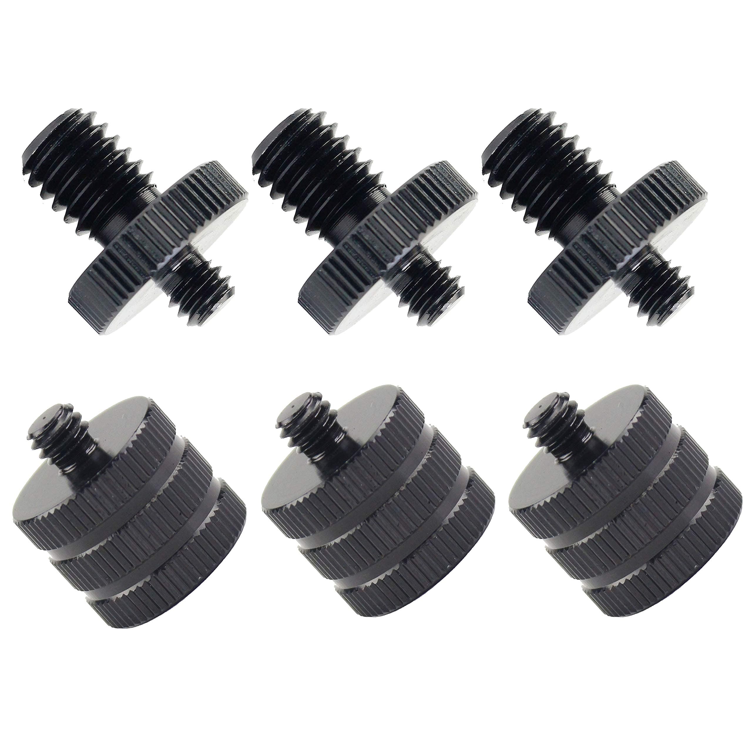 Premium Mic Thread Screw Adapter 1/4" Male to 3/8" Male and 1/4" Male to 3/8" Female Microphone to Tripod Adapter Microphone Screw Converter Adapter,６ Pack