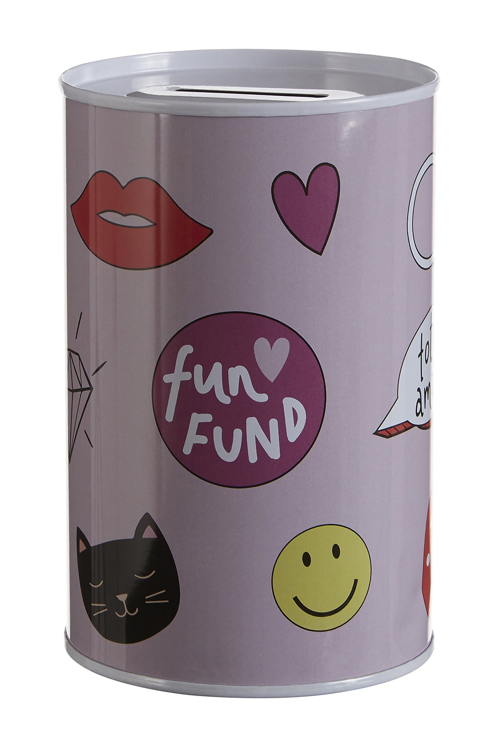 Premier Housewares Fun Times Money Tin, Multi-Colour, 8 x 8 x 13 cm
