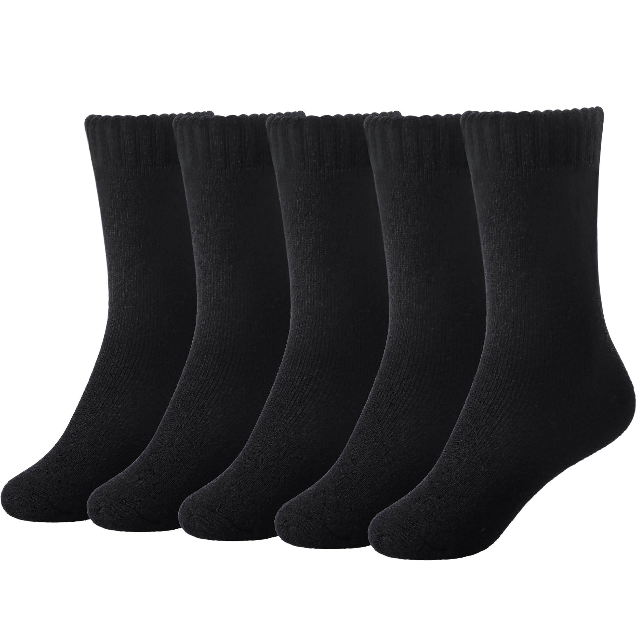 MQELONGWomens 5 Pairs Soft Thick Comfort Casual Cotton Warm Wool Crew Winter Socks