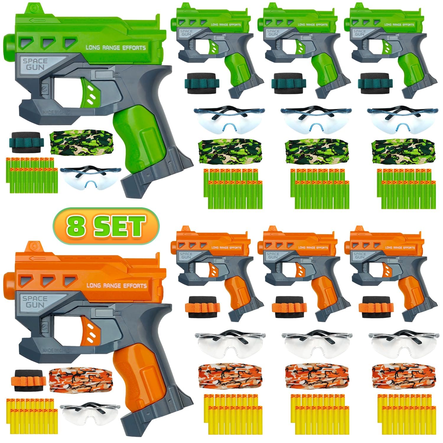 8 Pack Blaster Guns Boys Toys- Gun Party Favors Toy for Compatible with Nerf Birthday Party Supplies for 3,4,5,6,7,8,9 Years Valentines Gifts for Kids