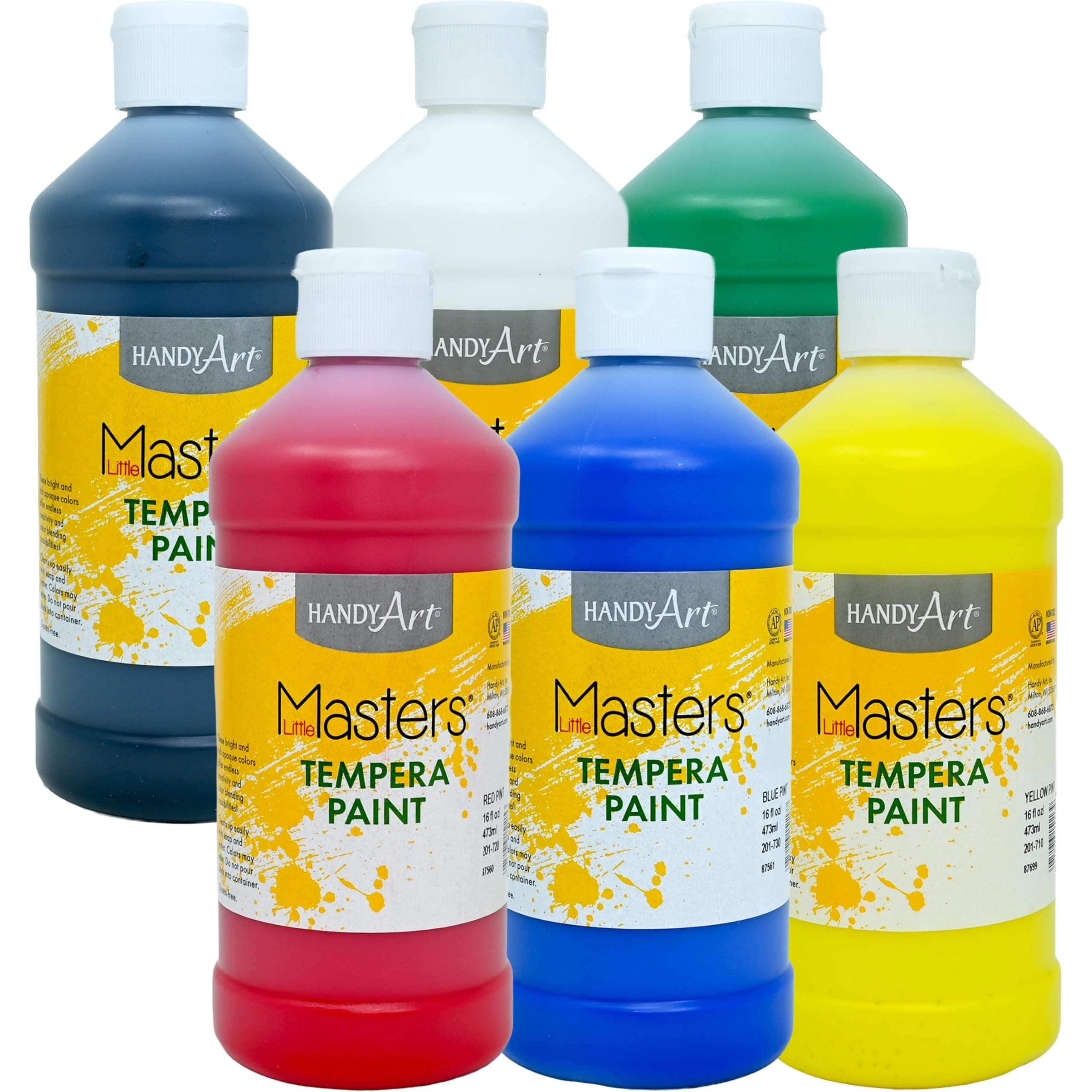 Little Masters Tempera Paints Set, 16 oz, 1 Pound (Pack of 6)