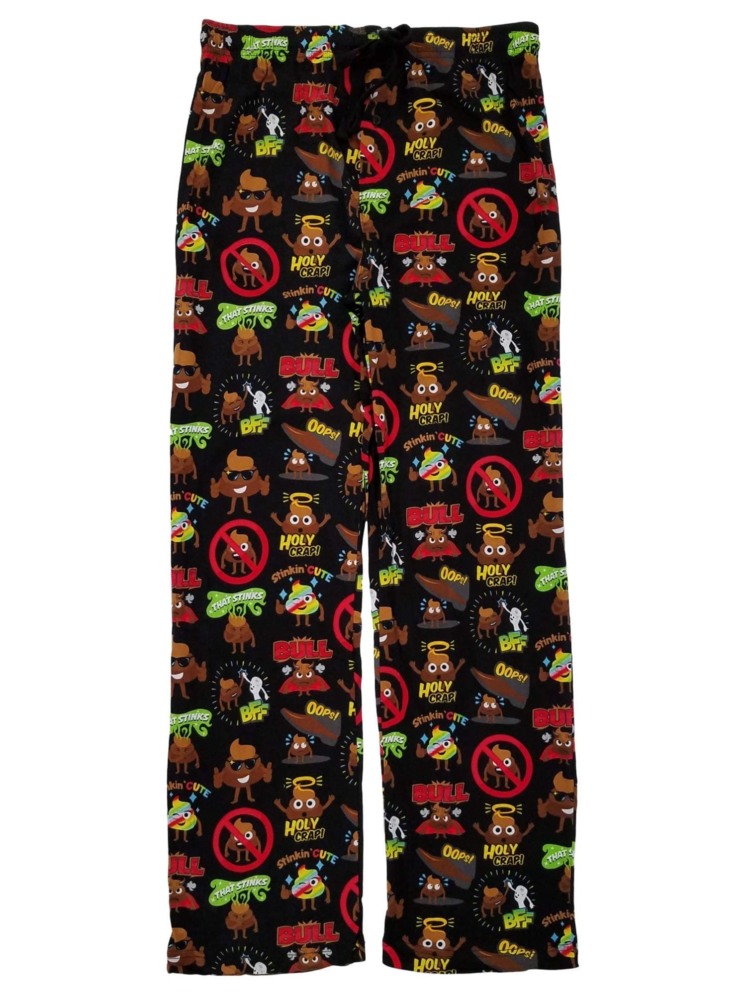 BioworldEmojione Poop Emoji All-Over-Print Men's Sleep Lounge Pants, Black (Medium)