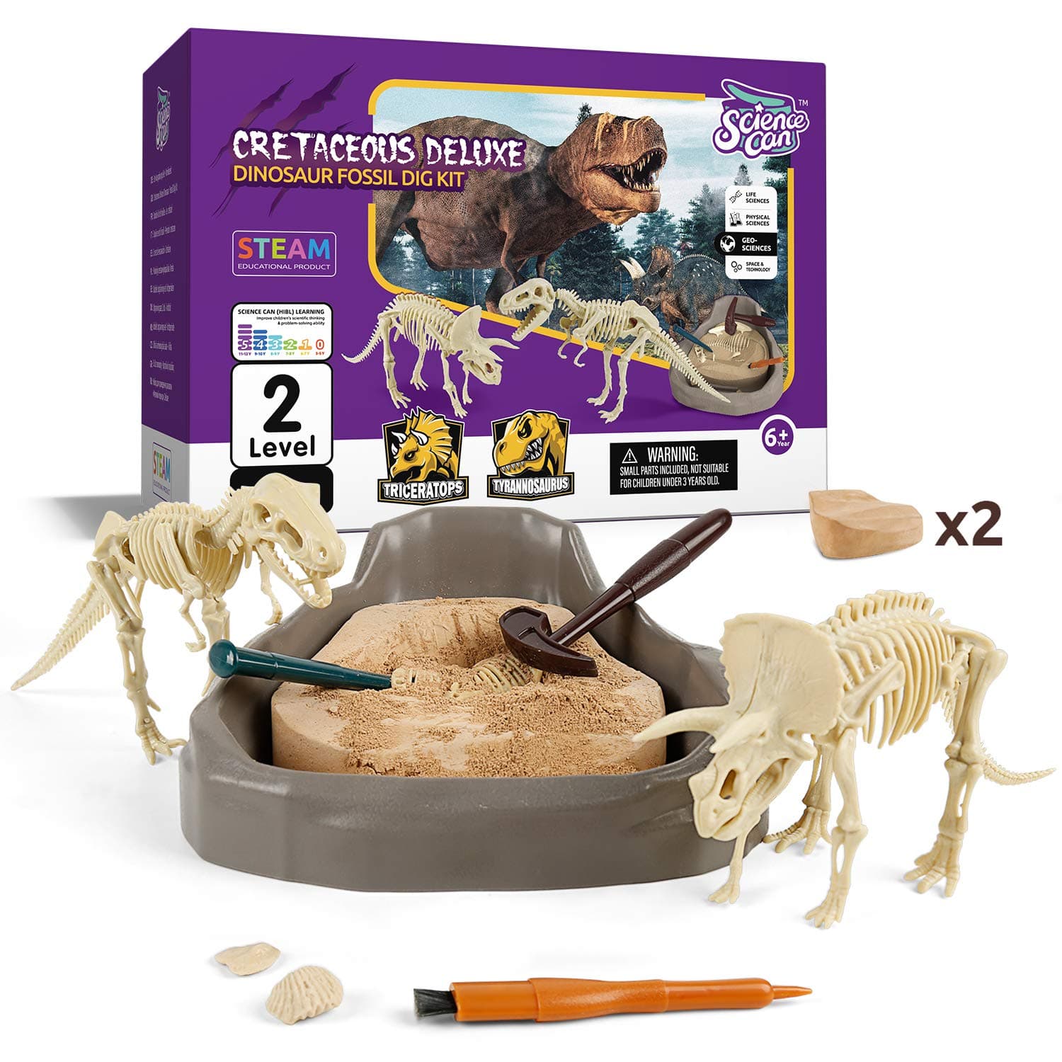 Science Can Dinosaur Digging Fossil Kit for Kids, Dinosaur Bones Excavation Kit, Science STEM Activities for Kids Dinosaur Toys for 8 Year Old Boys and Girls Gifts