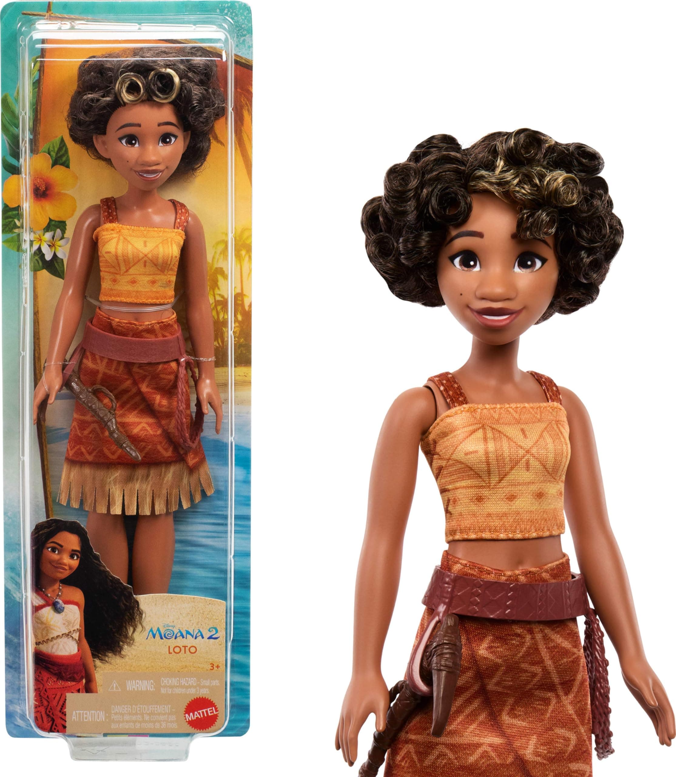 Disney Moana 2 Loto Fashion Doll with 2 Accessories, Removable Outfit with Belt & Axe, Inspired by The Movie