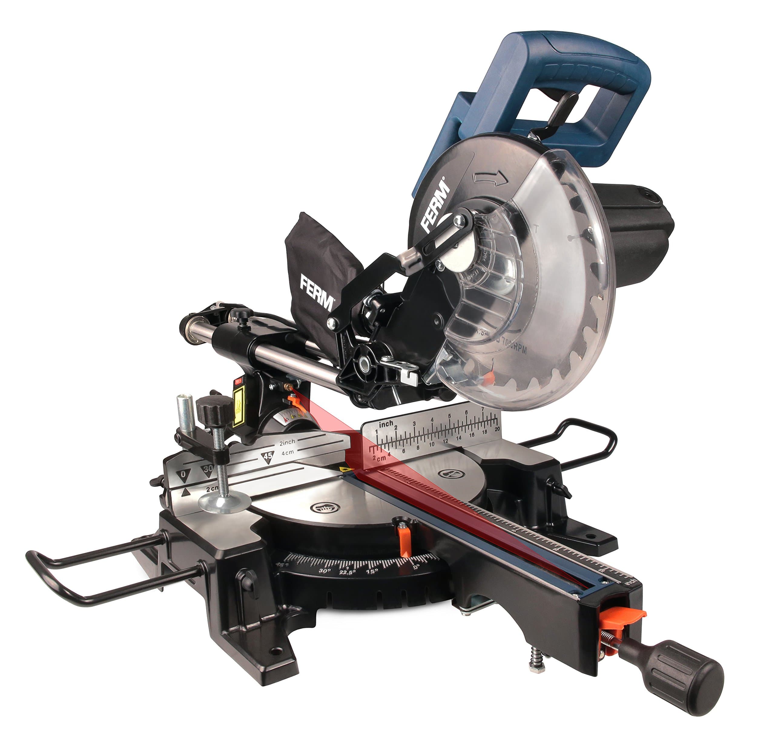 Ferm MSM1039 1500 W Radial Miter Saw (210 mm, Multicolour)