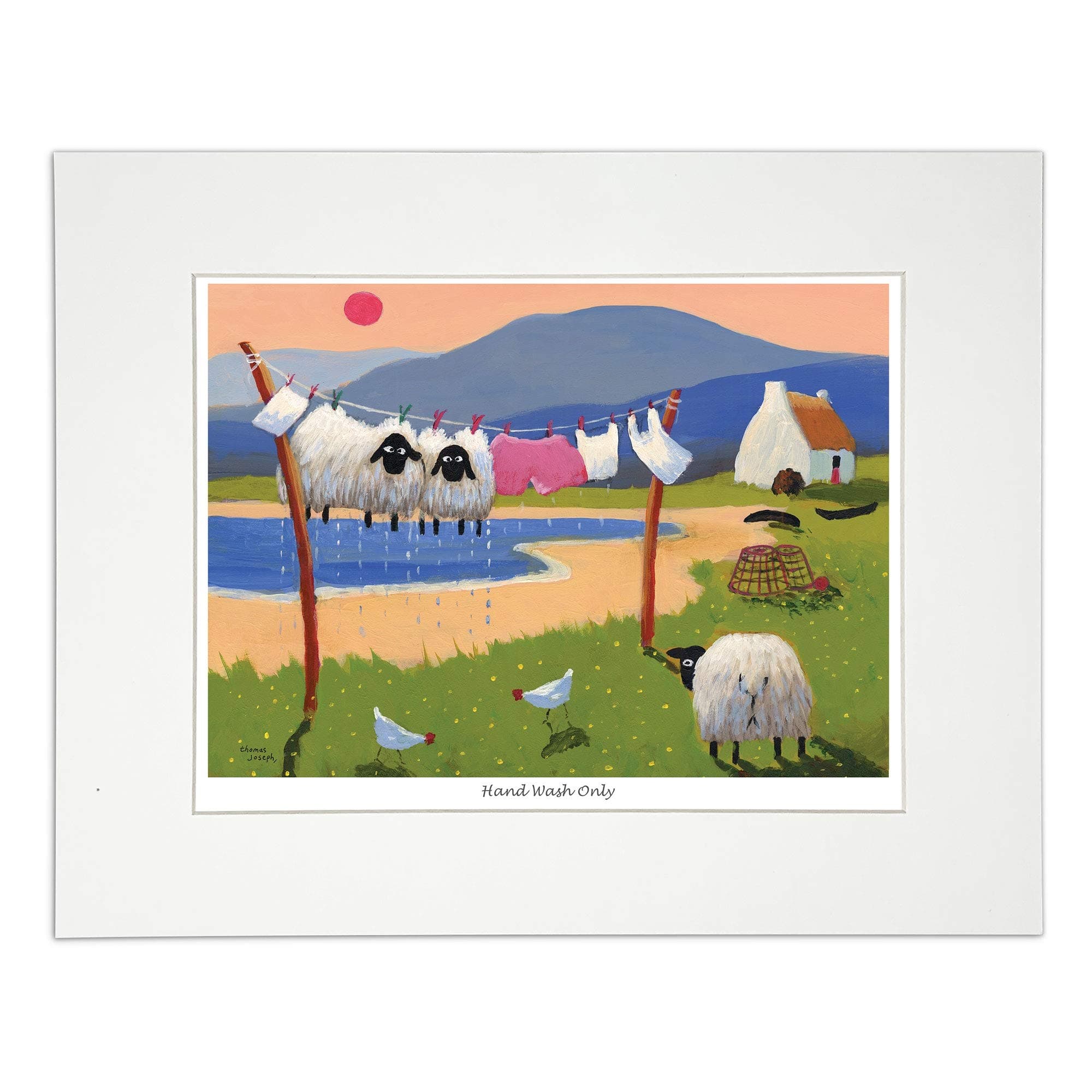 'Hand Wash Only' Mounted Print by Thomas Joseph - Sheep Art