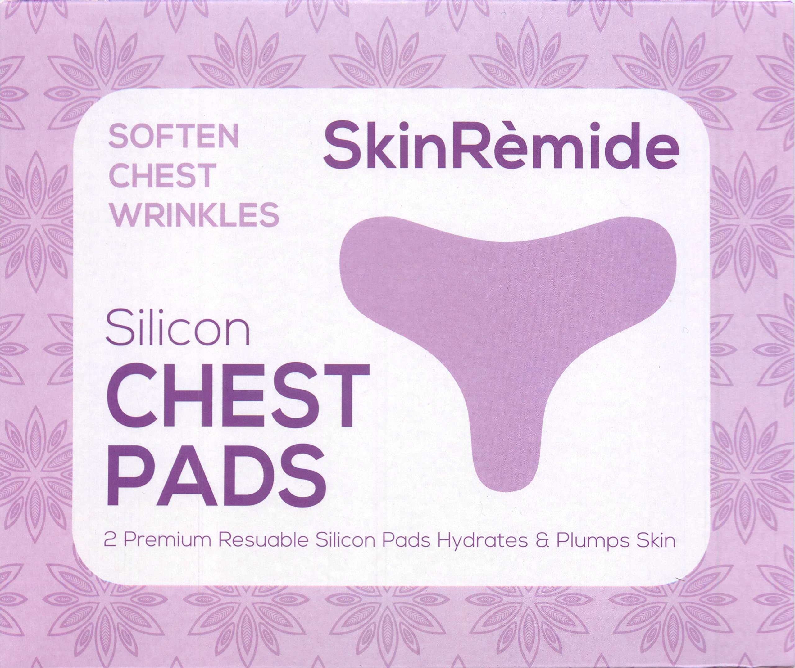 Skinremide 2 Silicon Chest Wrinkle Pads - Anti Wrinkle Premium Reusable Patches for Skin Lines Prevention - Wrinkle Smoothing Overnight Treatment for Decollete