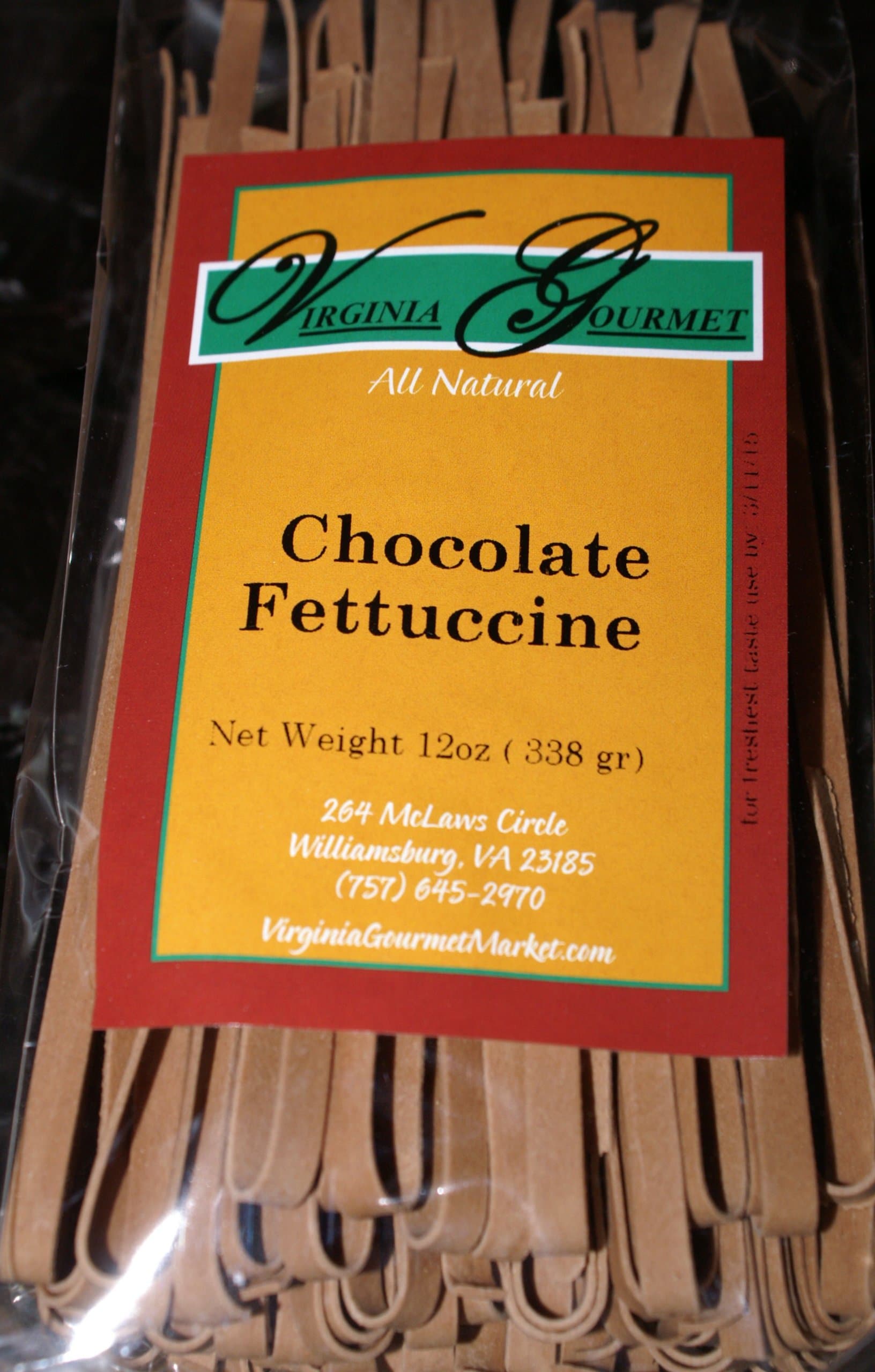Virginia Gourmet Chocolate Fettuccine Pasta - All Natural Vegan (6 Pack - Each pack serves 4-6) Made with unbleached flour, cocoa, water