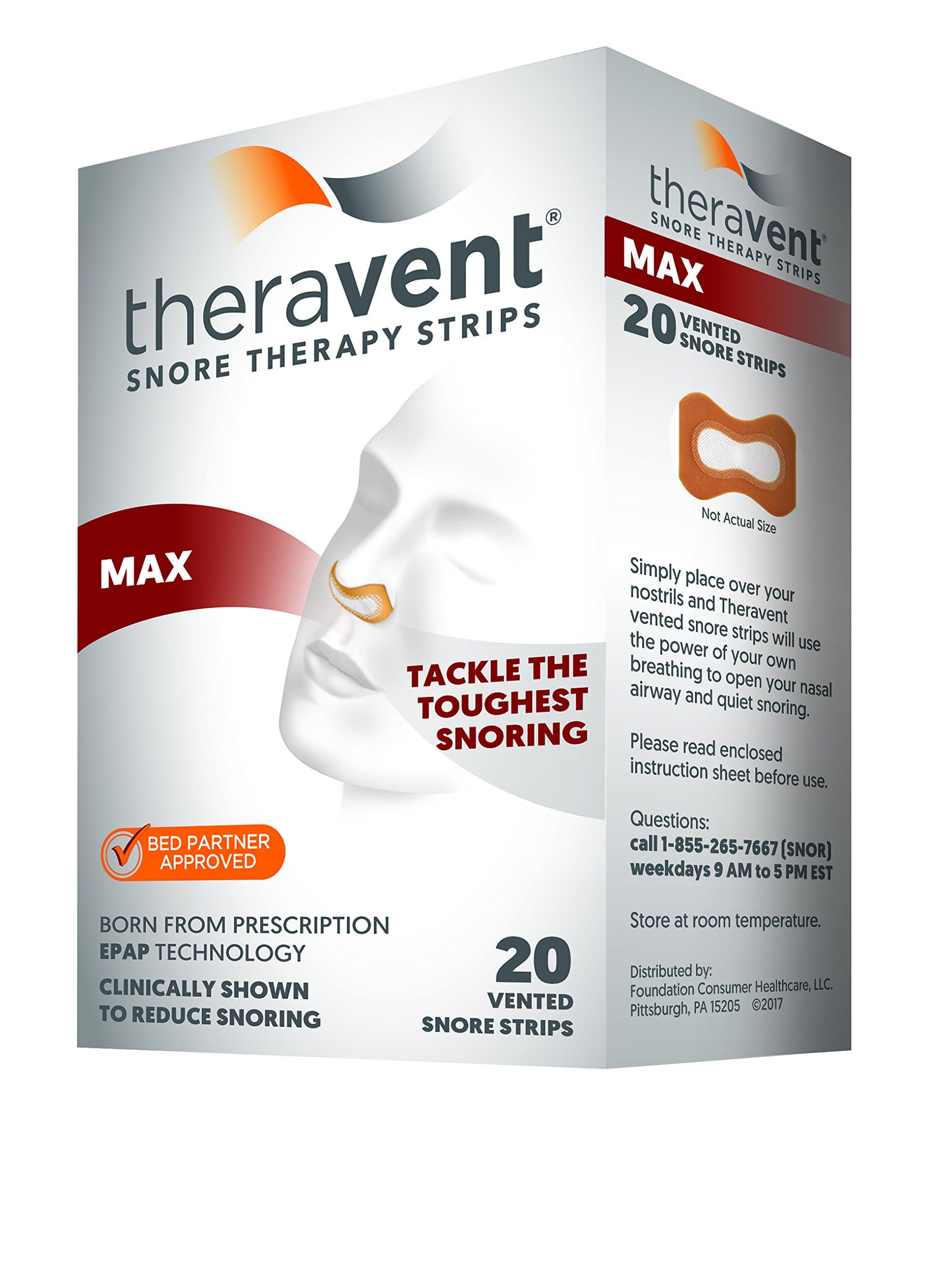 Snore Therapy Strips, Maximum Strength, Tackle the Toughest Snoring, Bed Partner Approved, Max Strength, 20 Count
