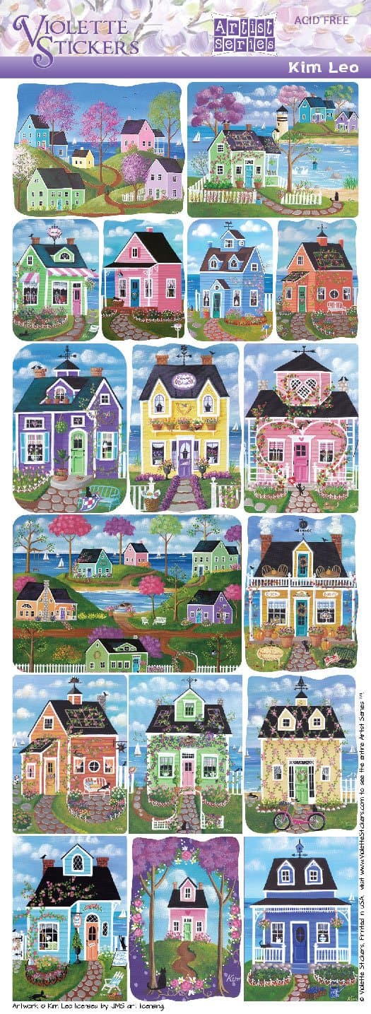 Violette Stickers Kim Leo Beach Cottages by Artist Series