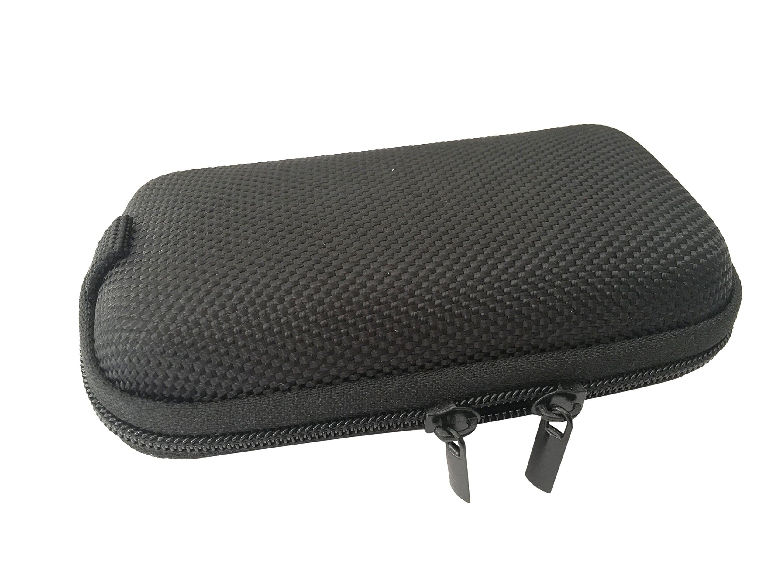 NEW Large Black Rectangle Double Hearing Aid Round Domed Zipped Storage Hard Carry Case Holder For 2 Hearing Aids