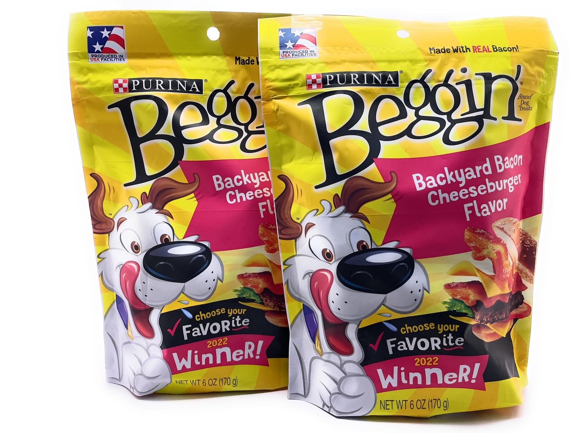 Beggin Strips Backyard Bacon Cheeseburger Flavor Dog Treats (6 oz) – Pack of 2