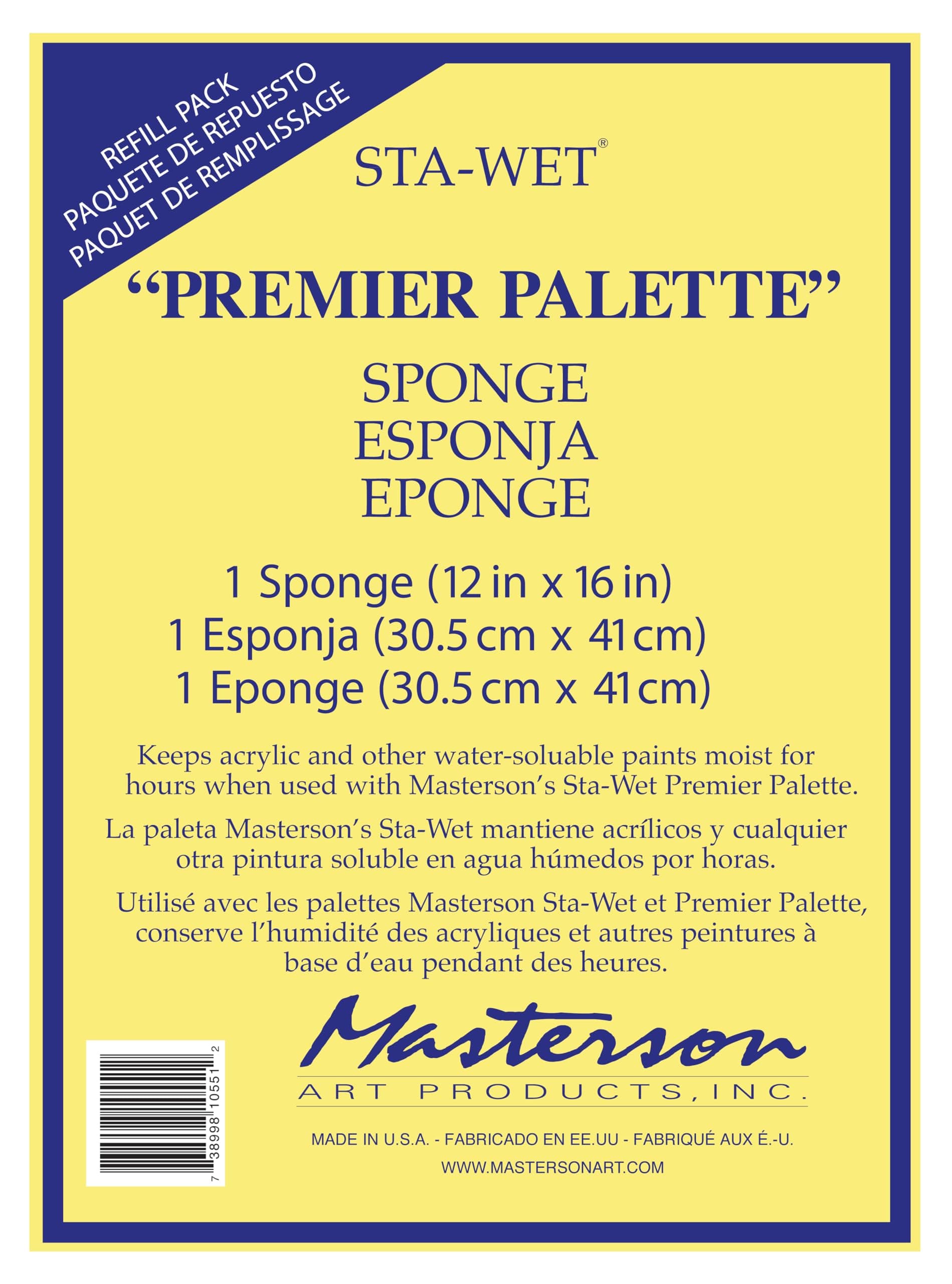 Masterson Sta-Wet Premier Palette Sponge Refill 1 Pack