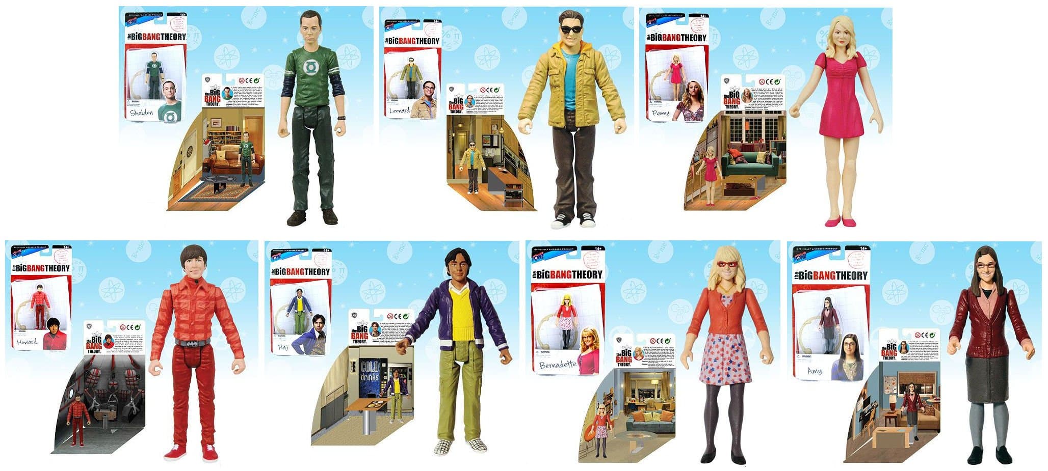 Big Bang Theory 3.75 inch Action Figure Set of 7 Series 1