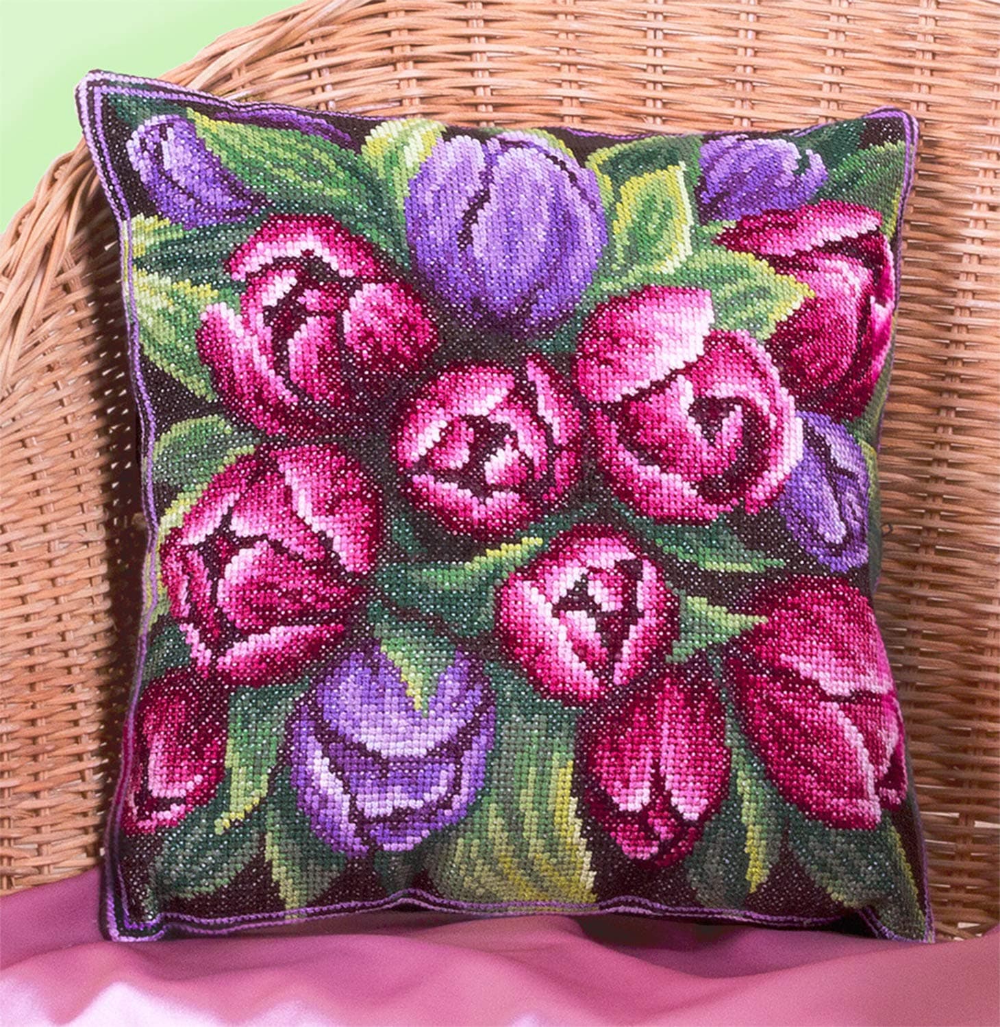PANNA Cushion Cross Stitch Kit, Multicoloured, 30 x 30 cm