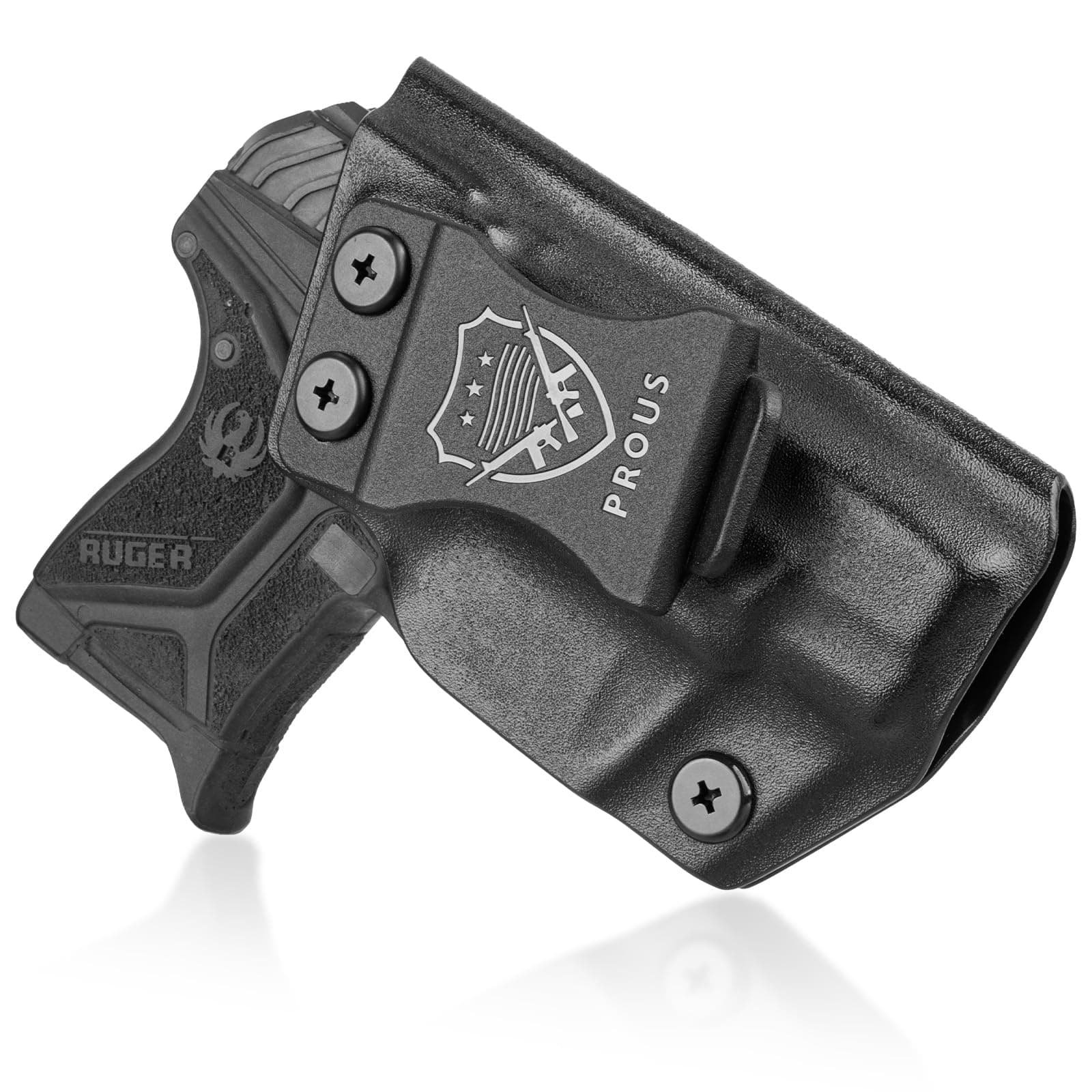 PROUS IWB Kydex Holster - Fits S&W Bodyguard 2.0/ SD9 VE & SD40 VE/M&P Shield Plus, Sig P238/ P938, Springfield XD-S 3.3 & XD-S MOD.2 OSP 3.3, G48, LCP II/2, Adjustable Cant & Retention, Right