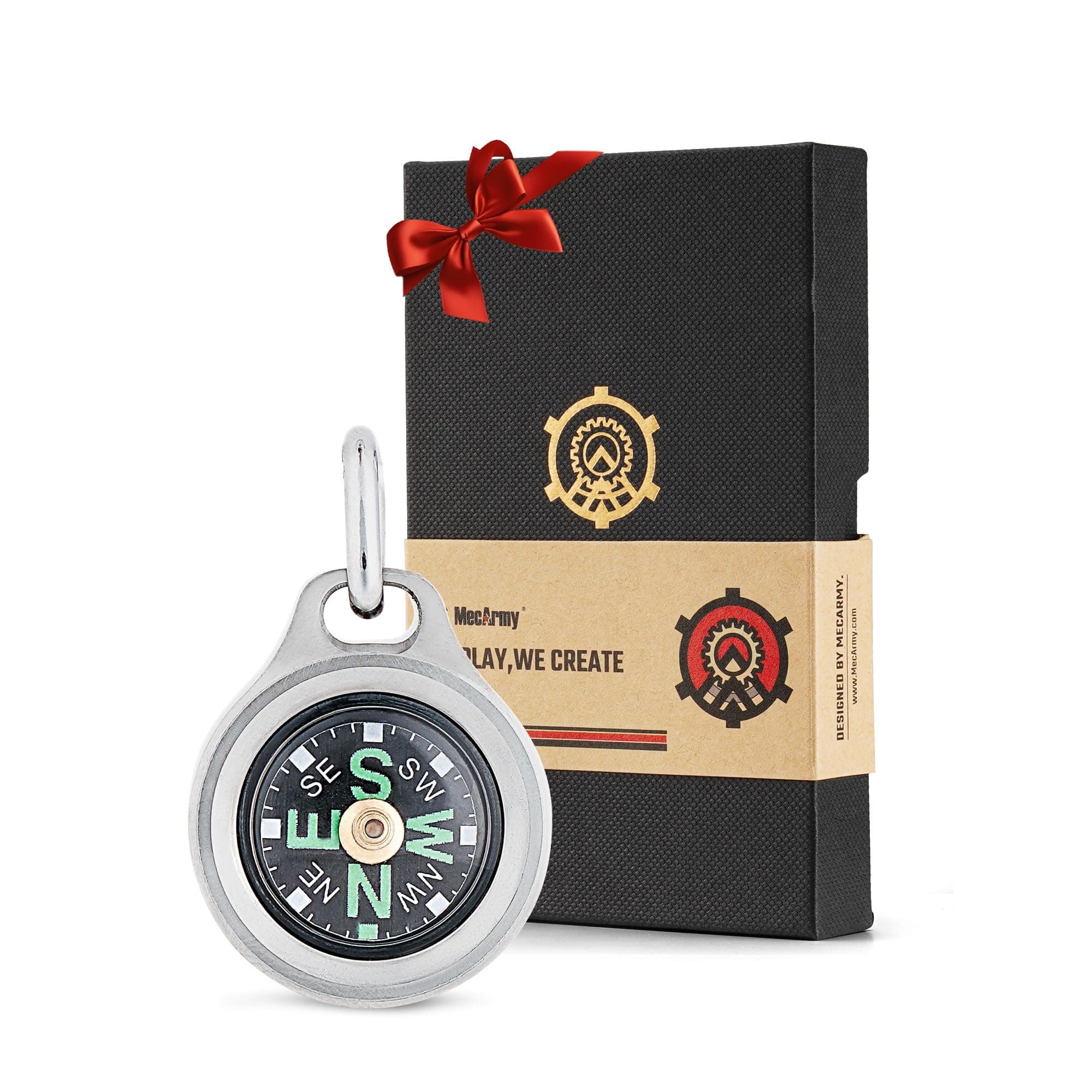CMP Titanium/Brass EDC Compass, Teardrop Shaped Design with Exquisite engrave, Fluorescence Glow in The Dark Max runtime of 6 Hours IPX5 Waterproof Free Beaded Chain Worn as Pendant