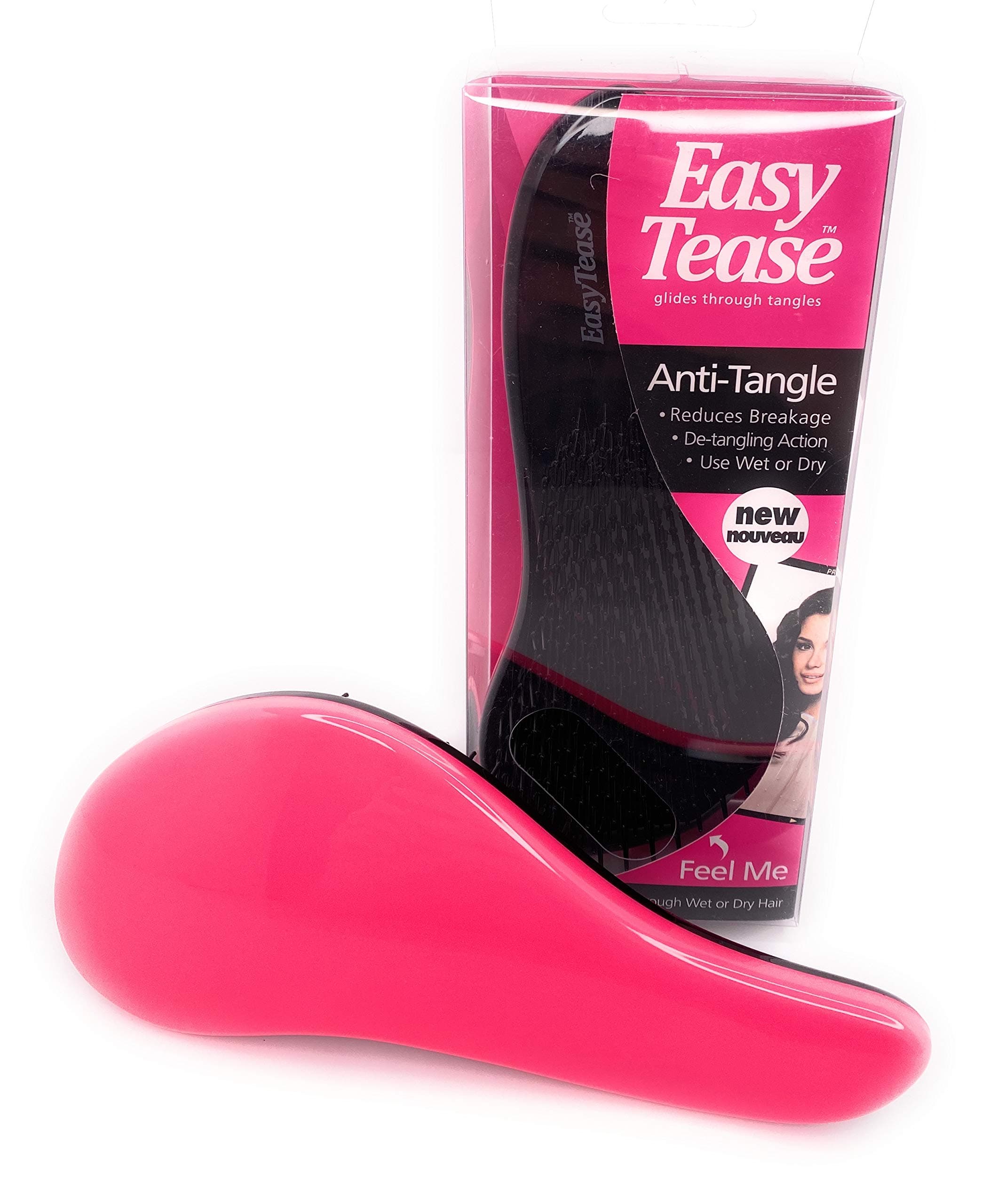 Easy Tease Anti Tangle Detangle Brush Teaser - Pink by EasyTease
