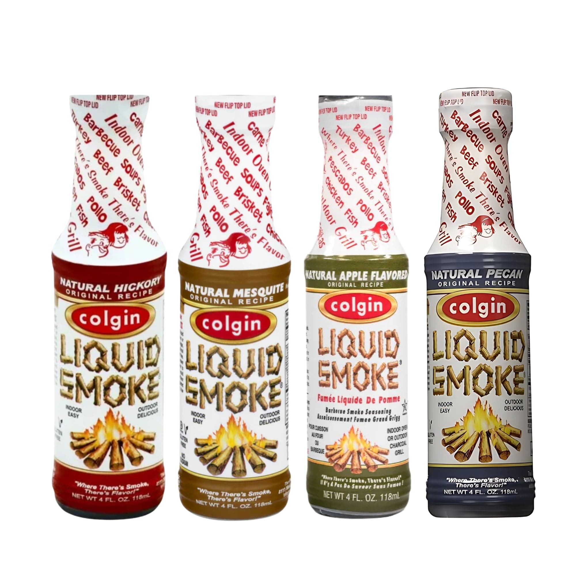 Colgin Assorted Liquid Smoke Box 4 Pieces (4 Pieces of 118 ml) (Hickory Mesquite Applewood Pecan)